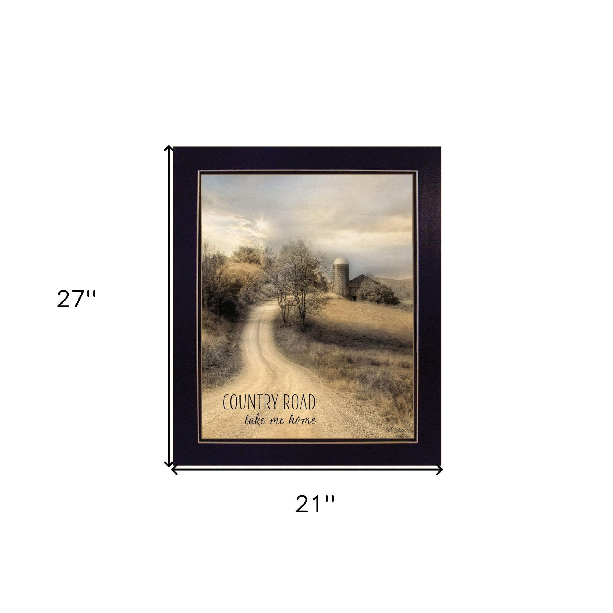Country Road Take Me Home 2 Black Framed Print Wall Art - Image 6