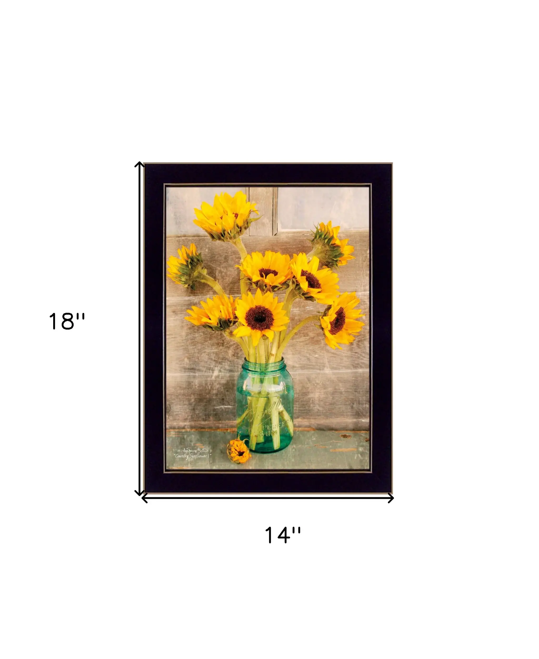 Country Sunflowers 1 Black Framed Print Wall Art - Image 6