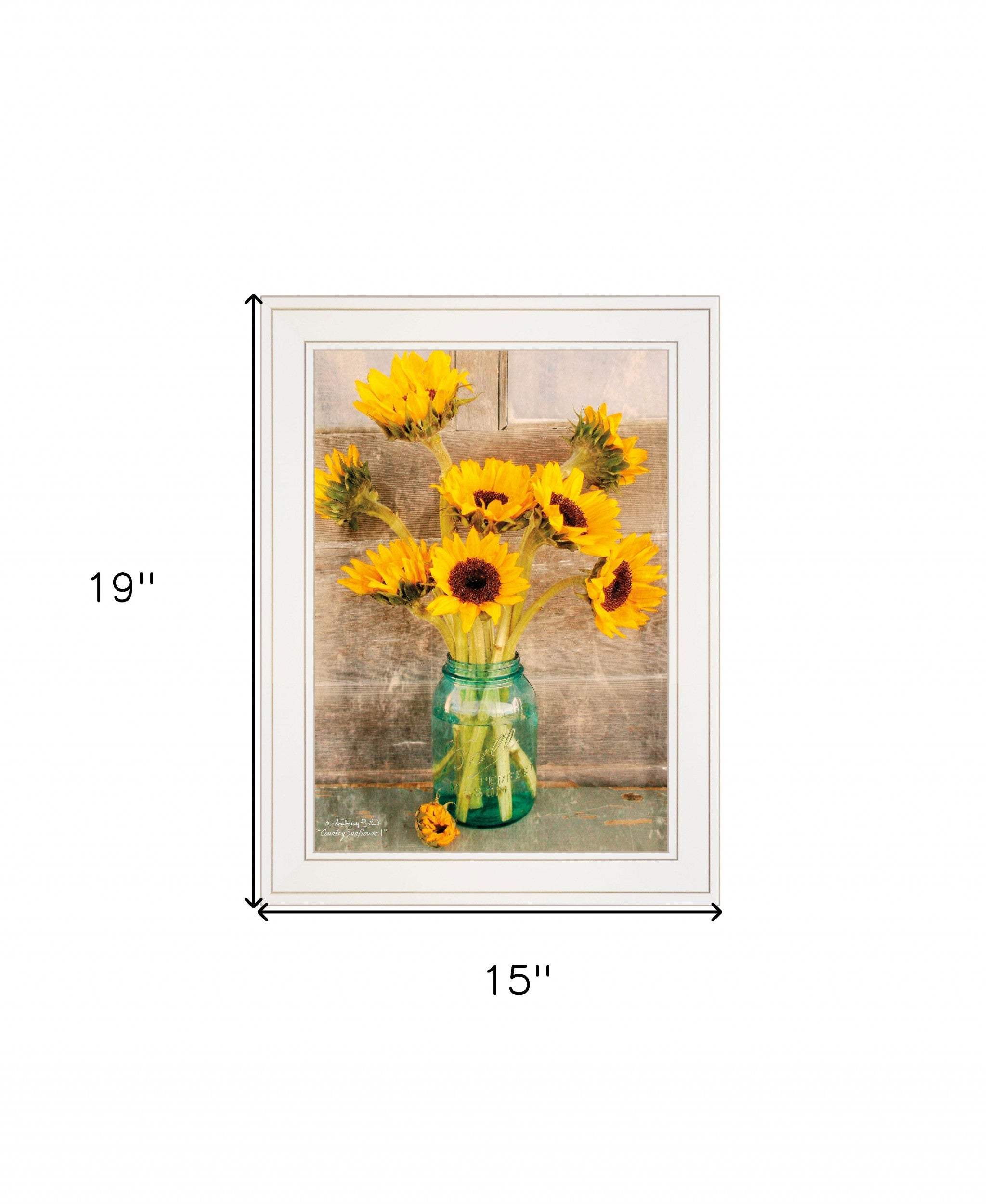 Country Sunflowers I 1 White Framed Print Wall Art - Image 5