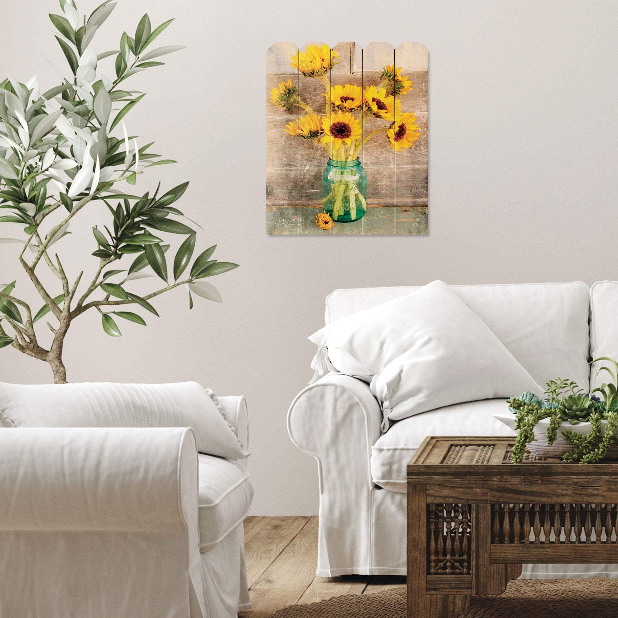 Country Sunflowers Unframed Print Wall Art - Image 4