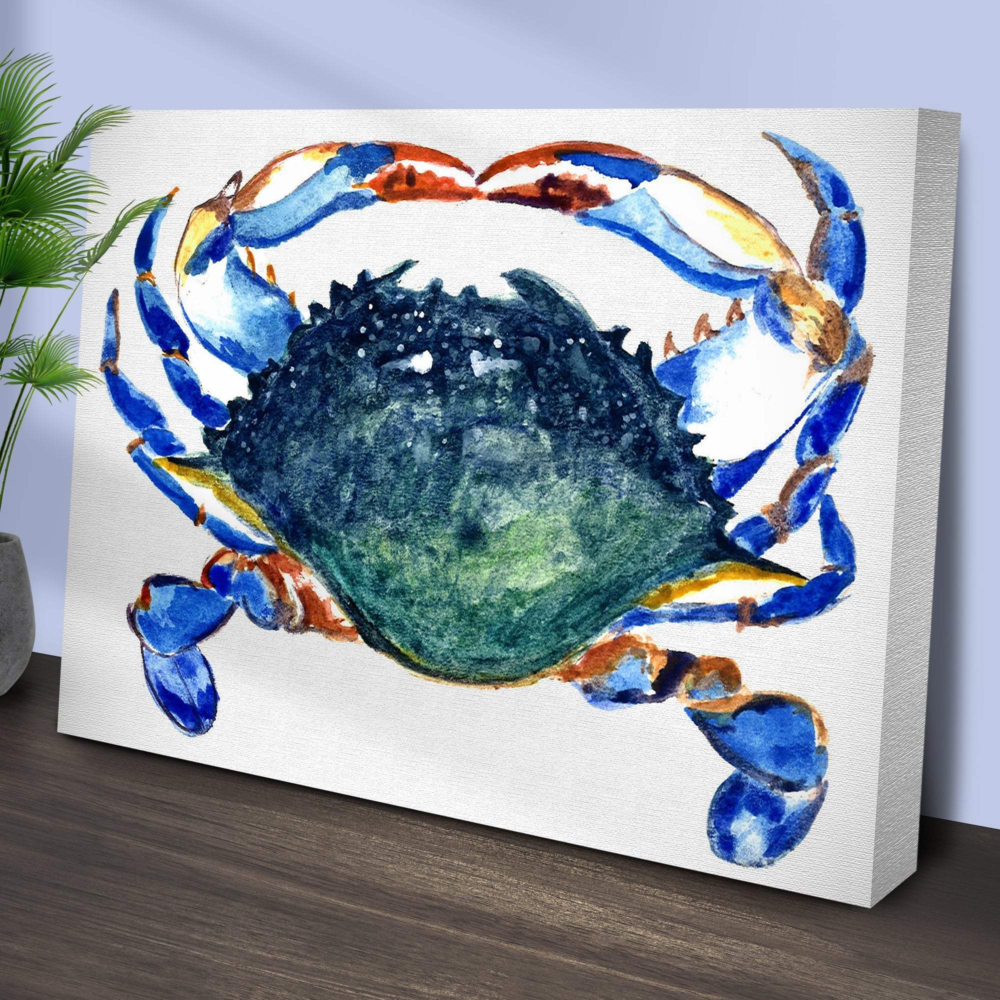 Crab Art Watercolor Canvas Wall Art - Image 3