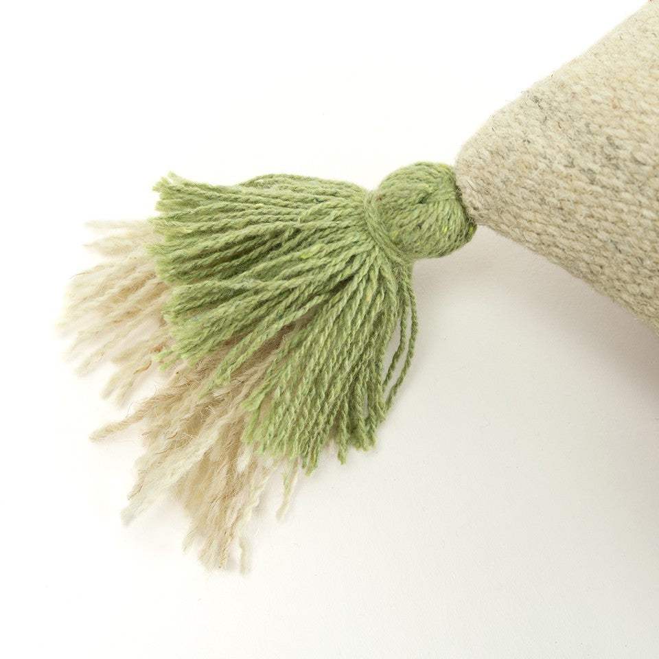 Cream Accent Striped Boho Chic Lumbar Pillow - Image 3
