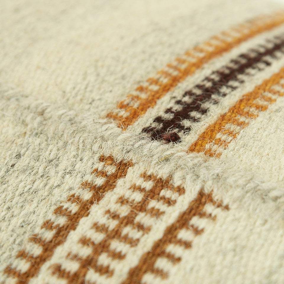 Cream Accent Striped Boho Chic Lumbar Pillow - Image 4