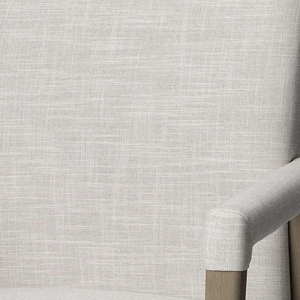 Cream And Brown Upholstered Fabric King Louis Back Dining Arm Chair - Image 6