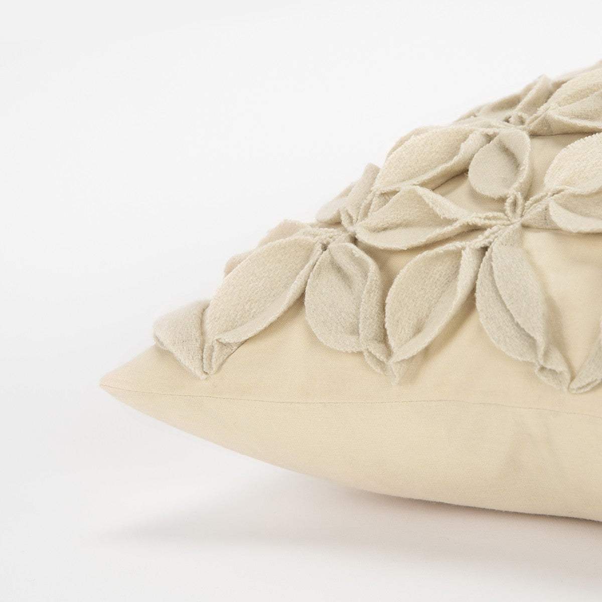 Cream Pinwheel Floral Petal Down Filled Throw Pillow - Image 3