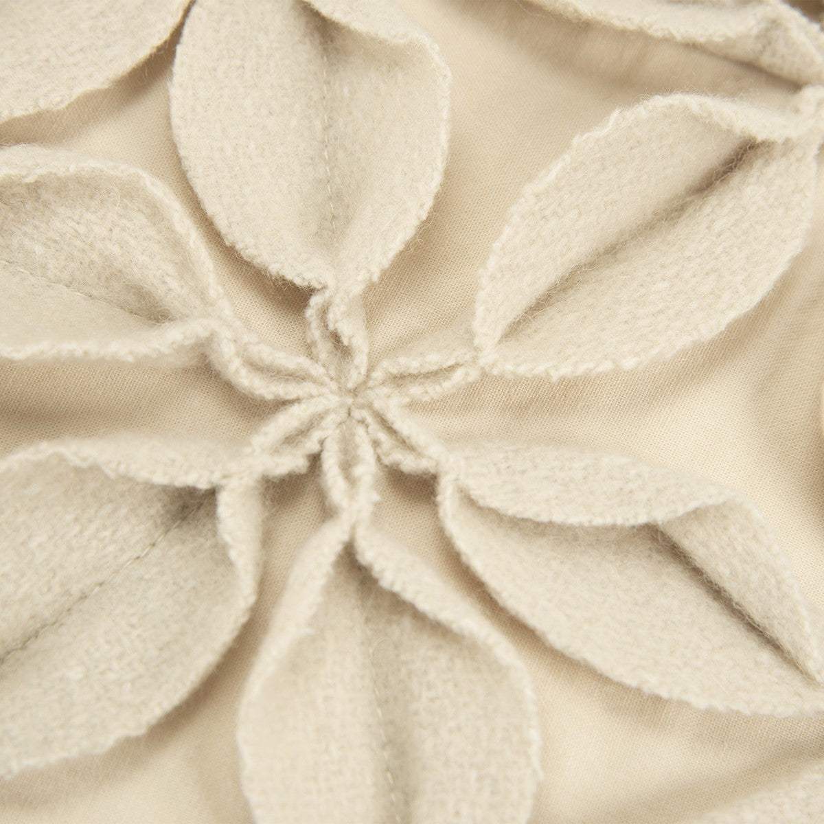 Cream Pinwheel Floral Petal Down Filled Throw Pillow - Image 4