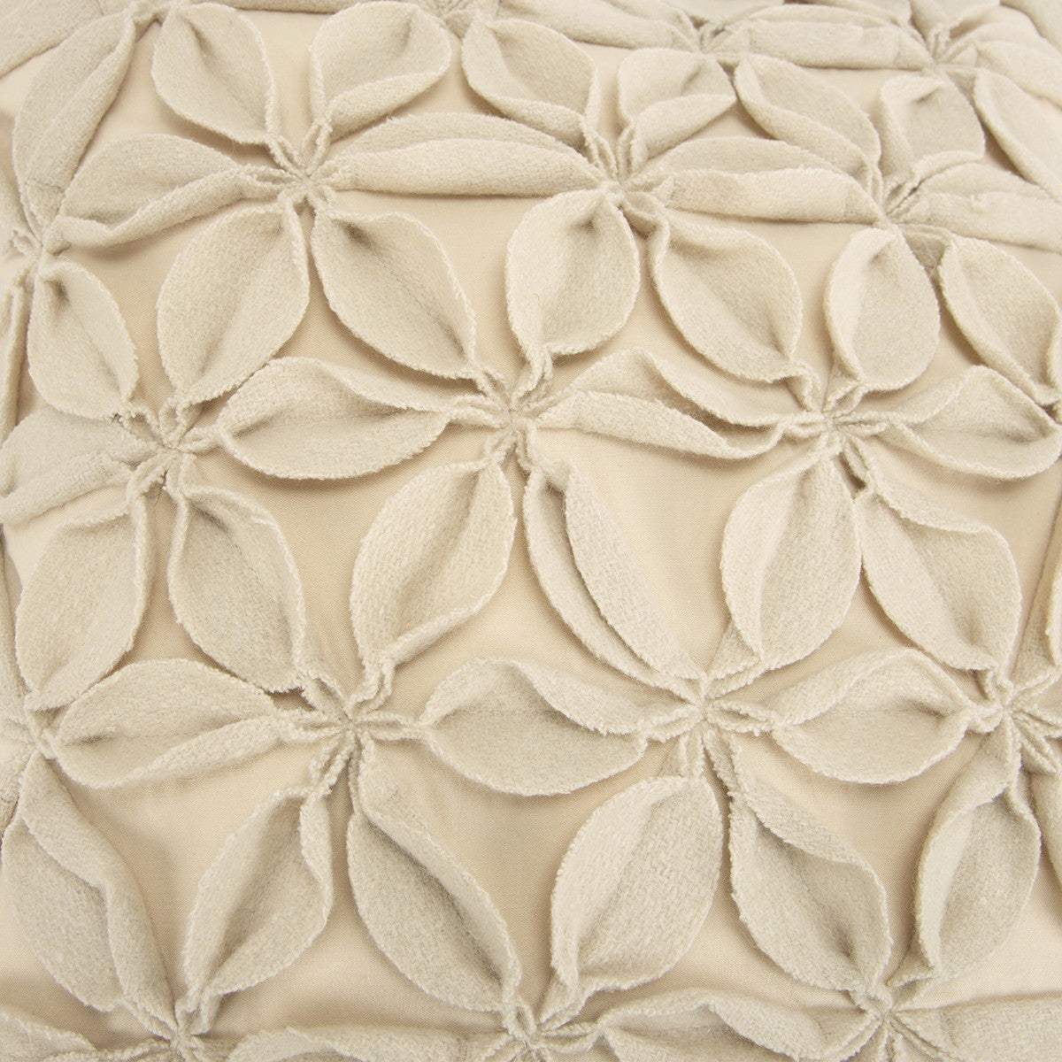 Cream Pinwheel Floral Petal Down Filled Throw Pillow - Image 9