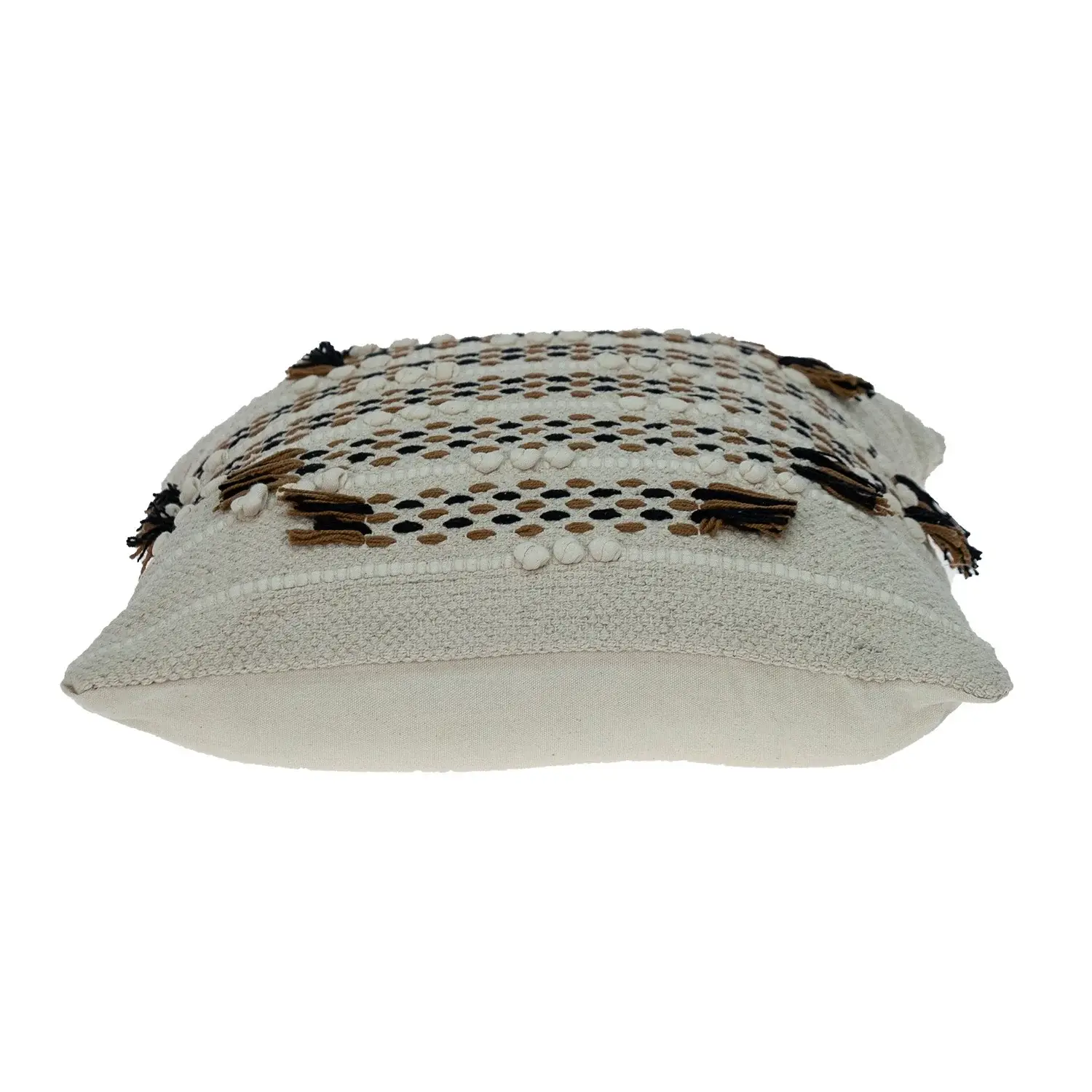 Creamy Beige Textured Throw Pillow - Image 4