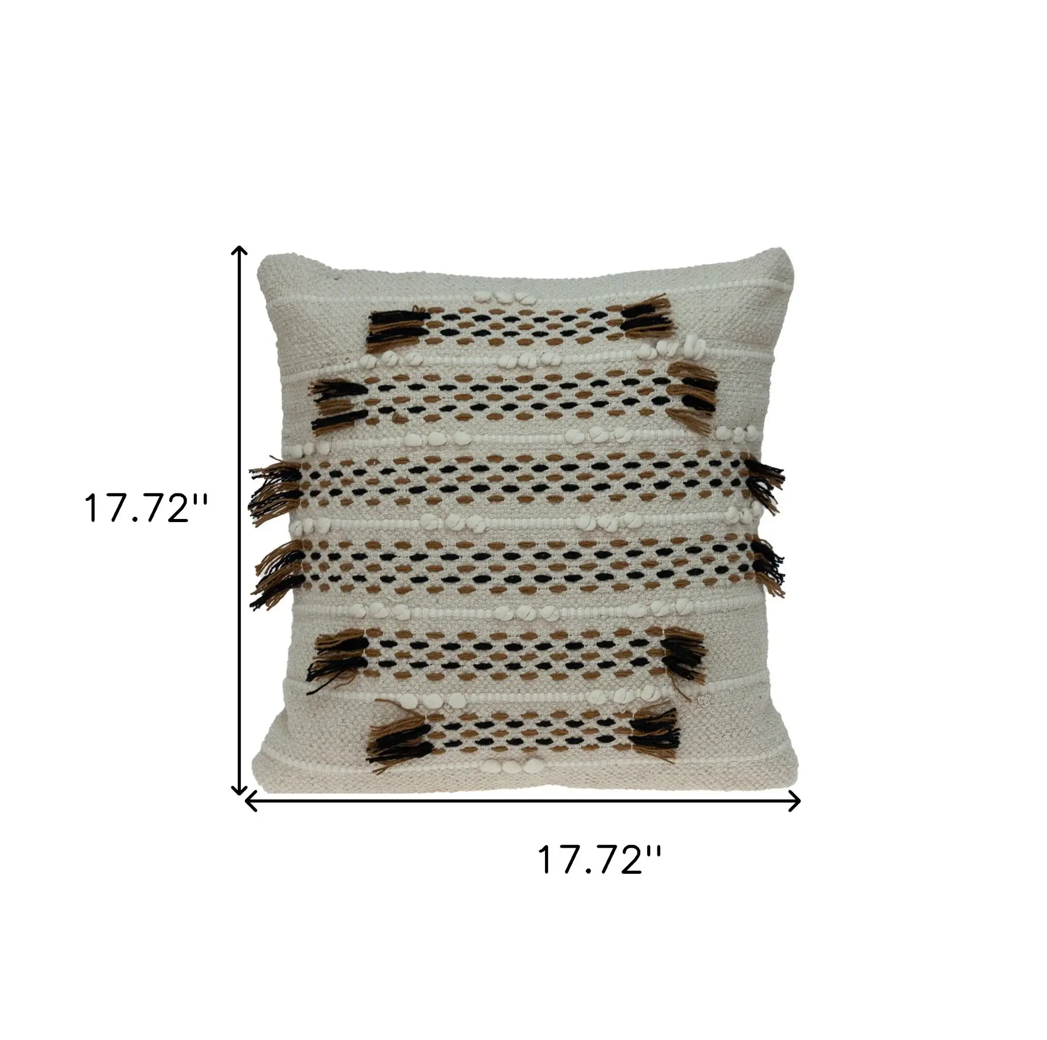 Creamy Beige Textured Throw Pillow - Image 9