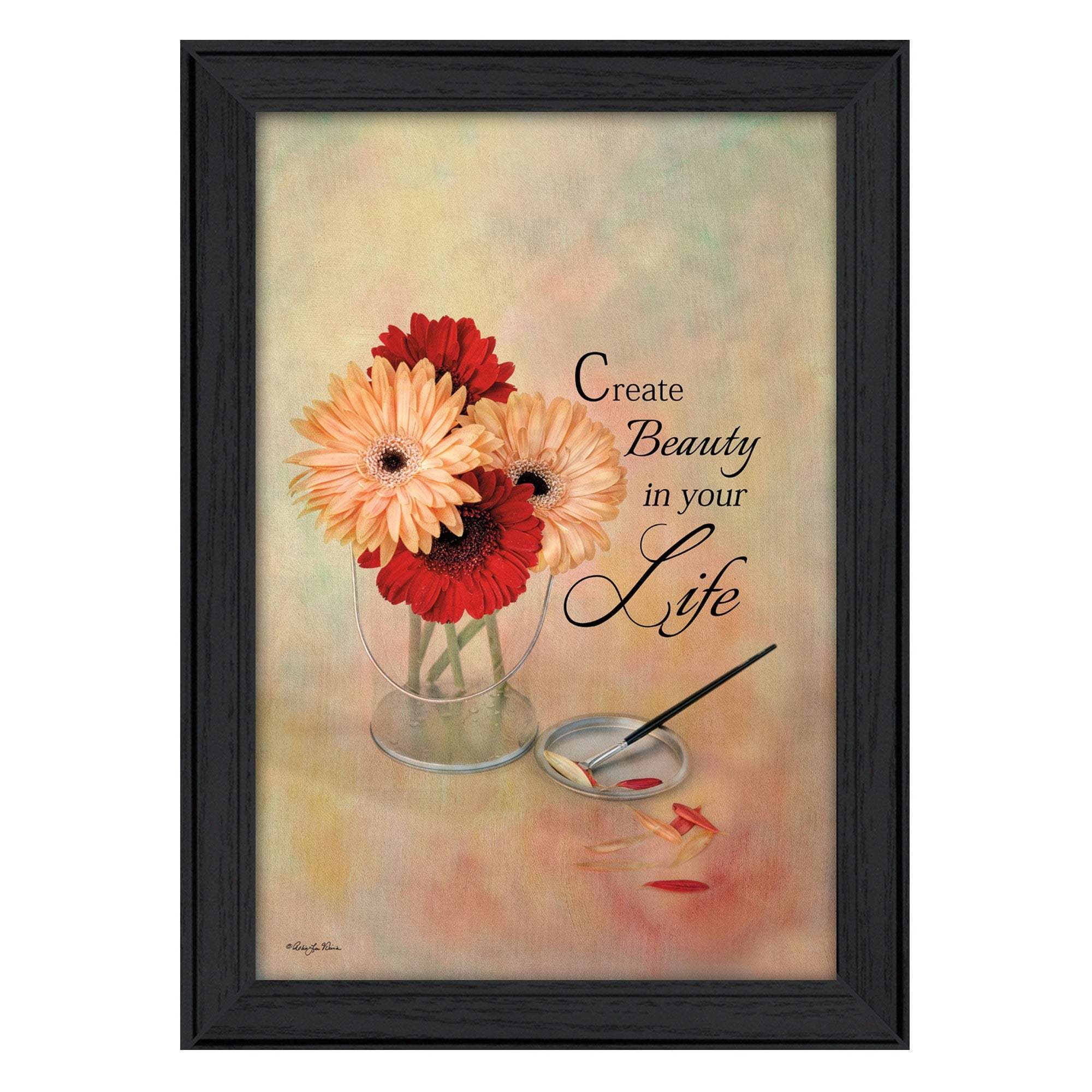 Create Beauty in Your Life Black Framed Print Wall Art - Image 2