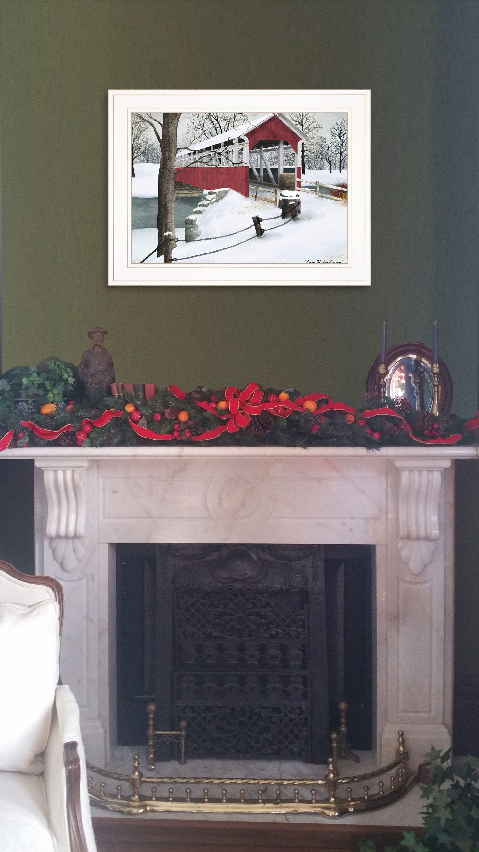 Crisp Winter Evening 1 White Framed Print Wall Art - Image 4
