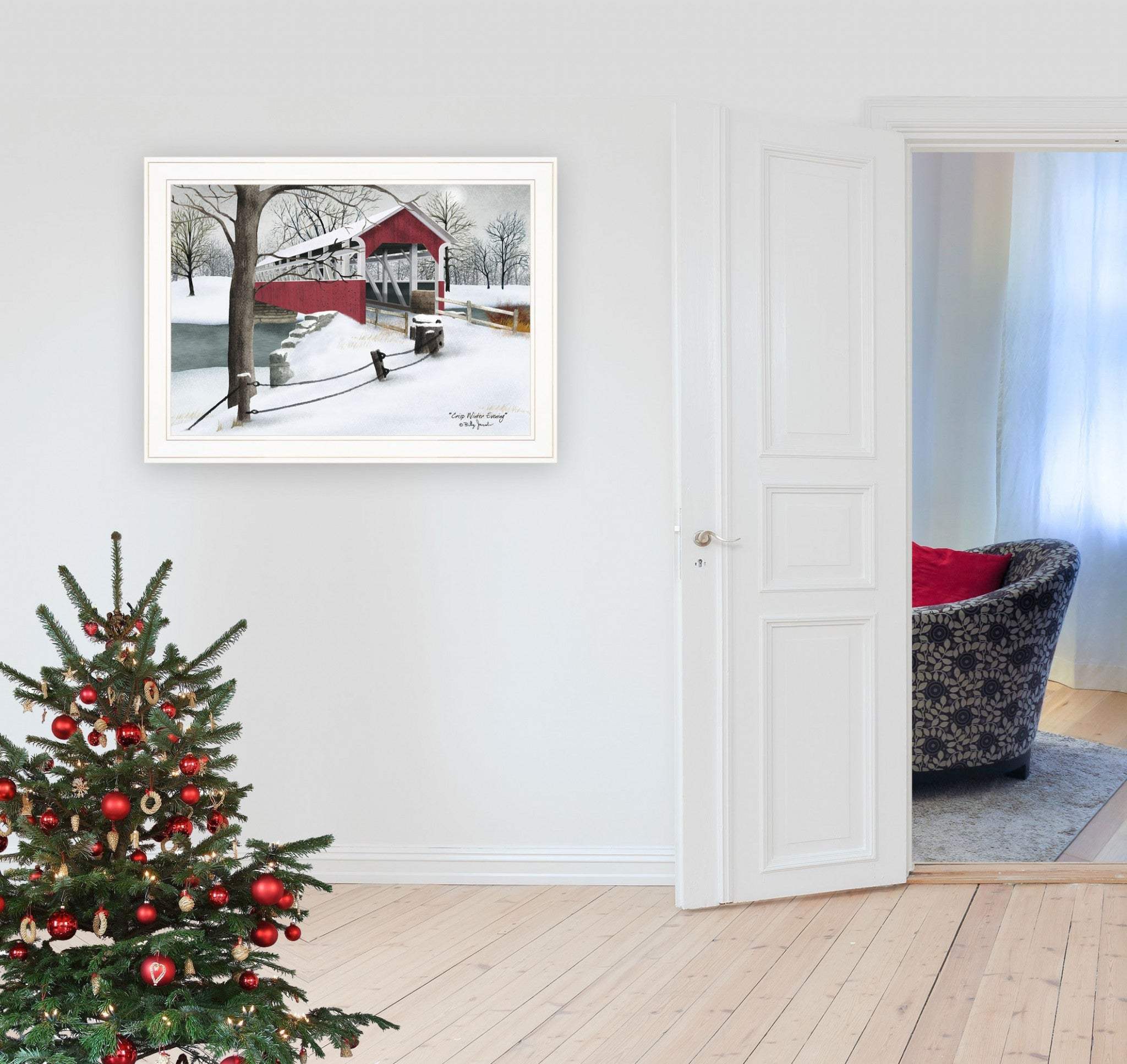 Crisp Winter Evening 3 White Framed Print Wall Art - Image 4