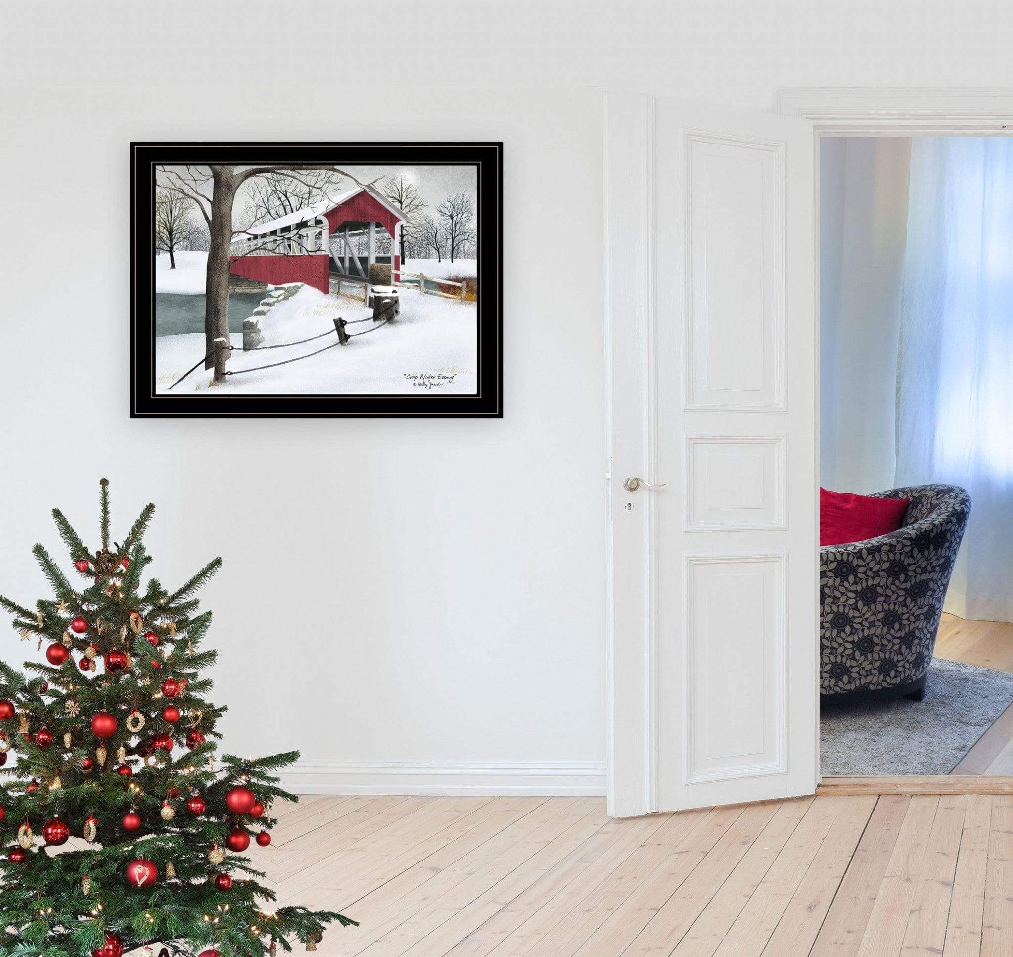 Crisp Winter Evening 4 Black Framed Print Wall Art - Image 4