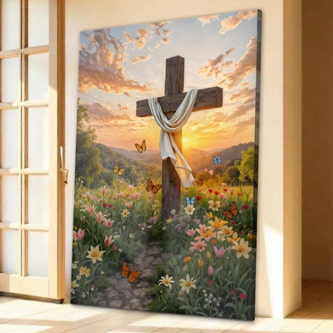 Cross and Flowers Faith Wall Art - Image 5