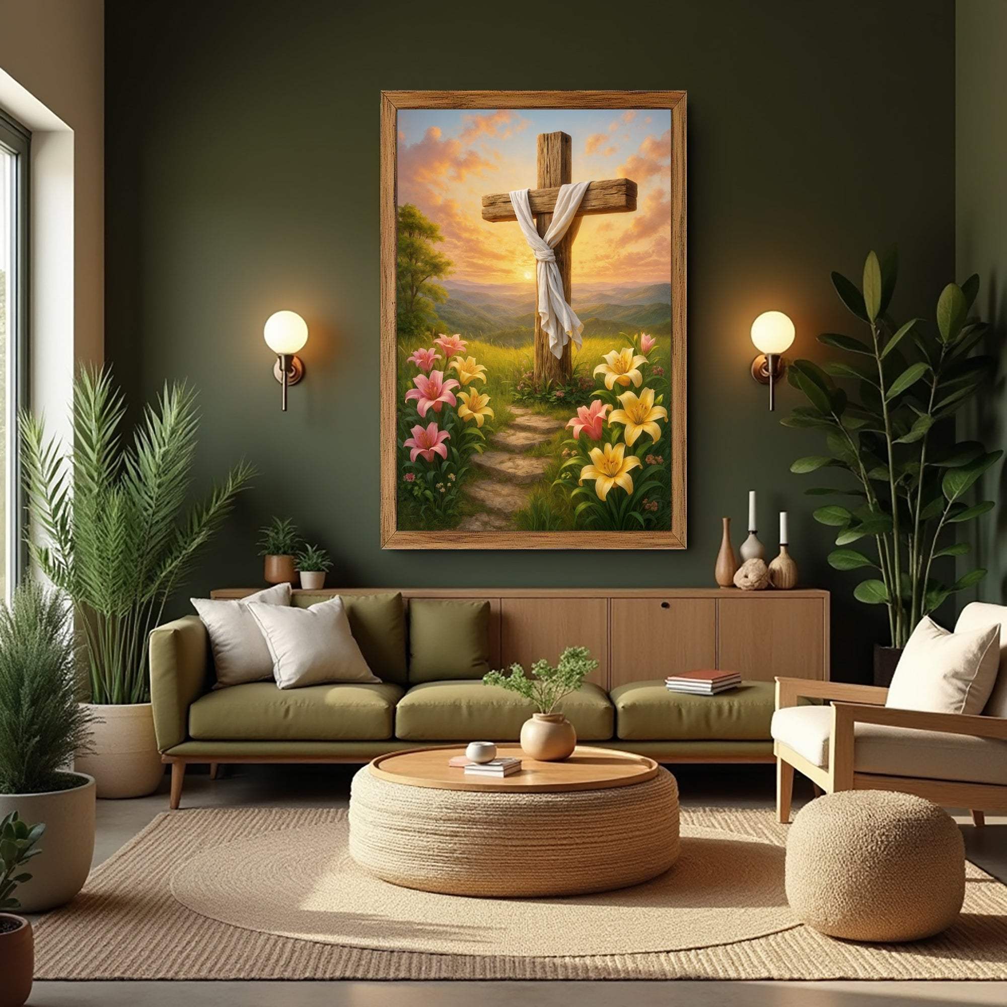 Cross and Flowers Faith Wall Art II - Image 5