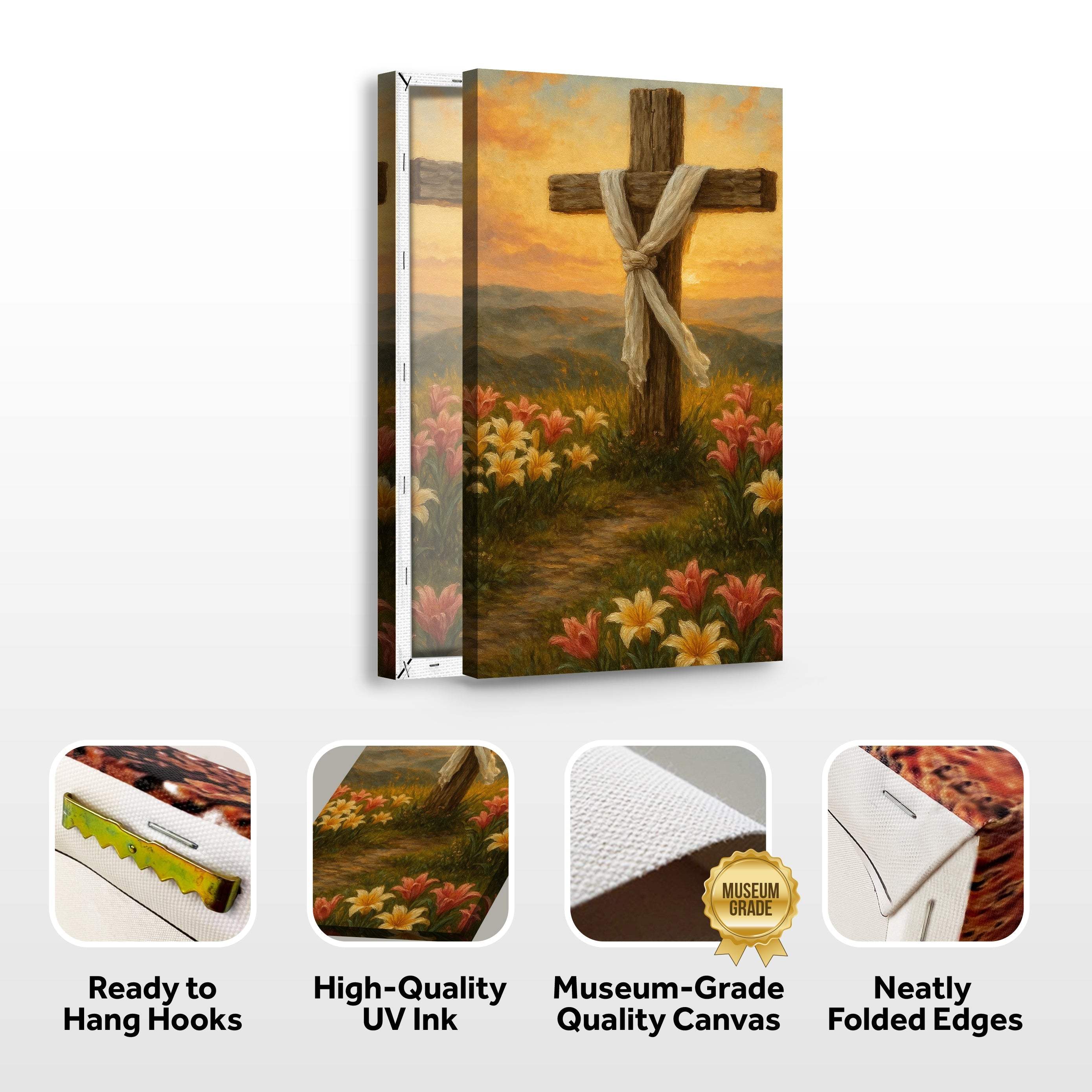 Cross and Flowers Faith Wall Art III - Image 8