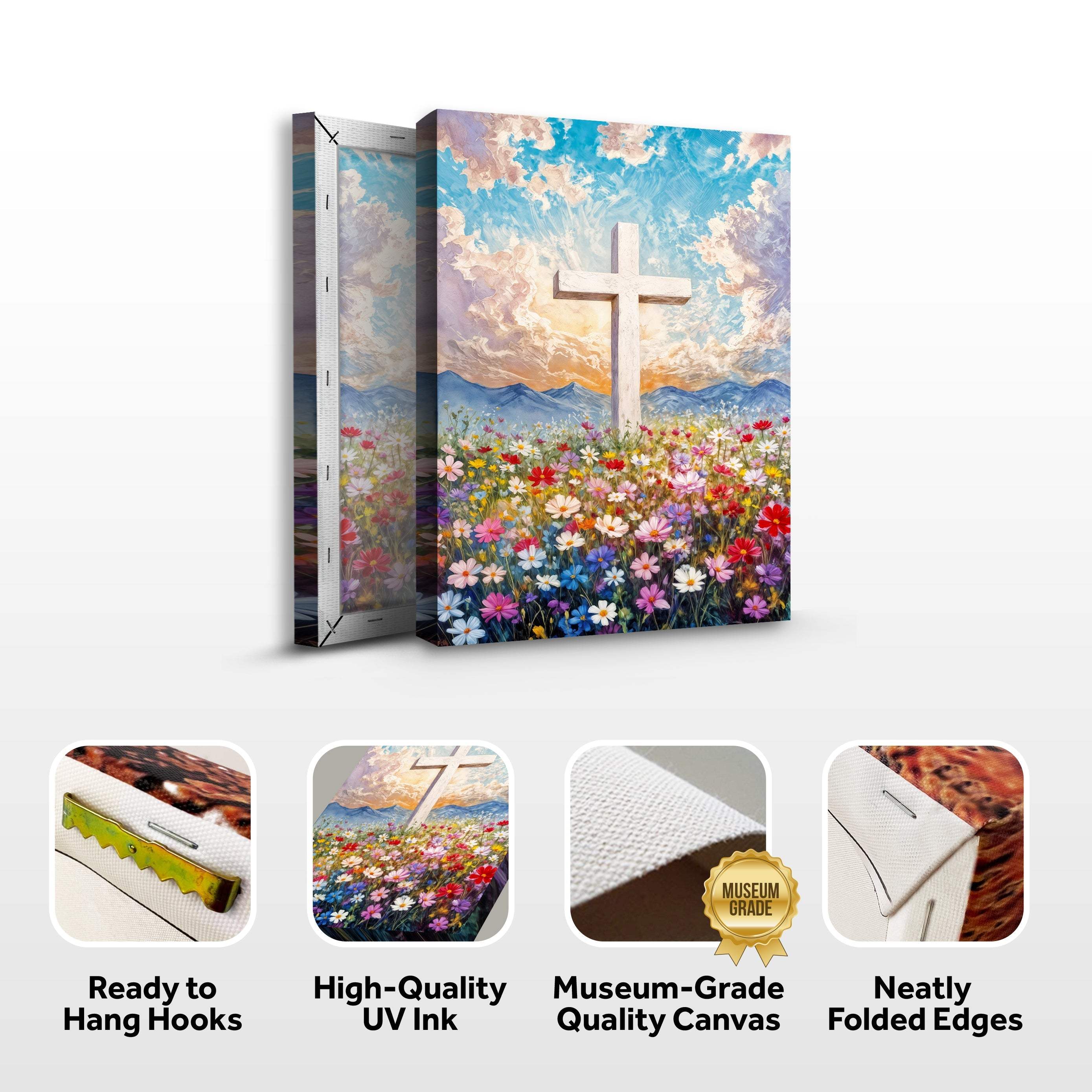 Cross Floral Field Faith Wall Art II - Image 8