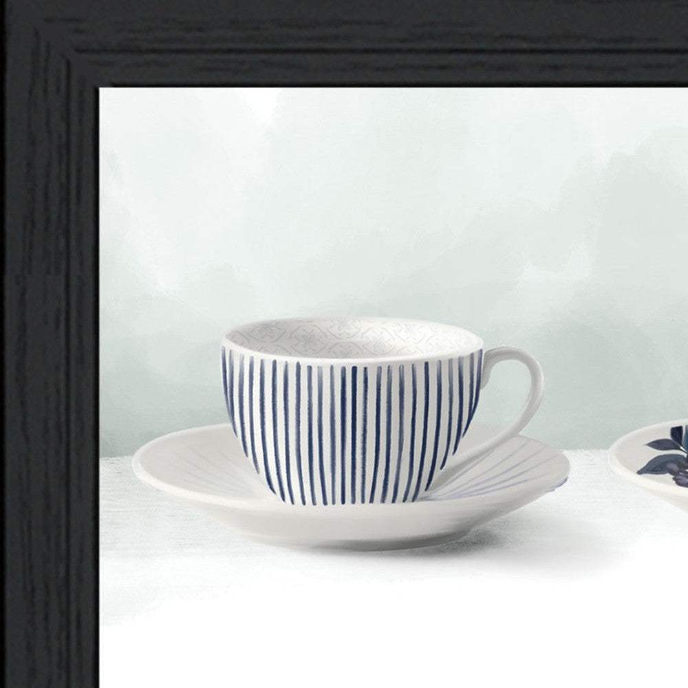 Cups and Saucers 2 Black Framed Print Wall Art - Image 4