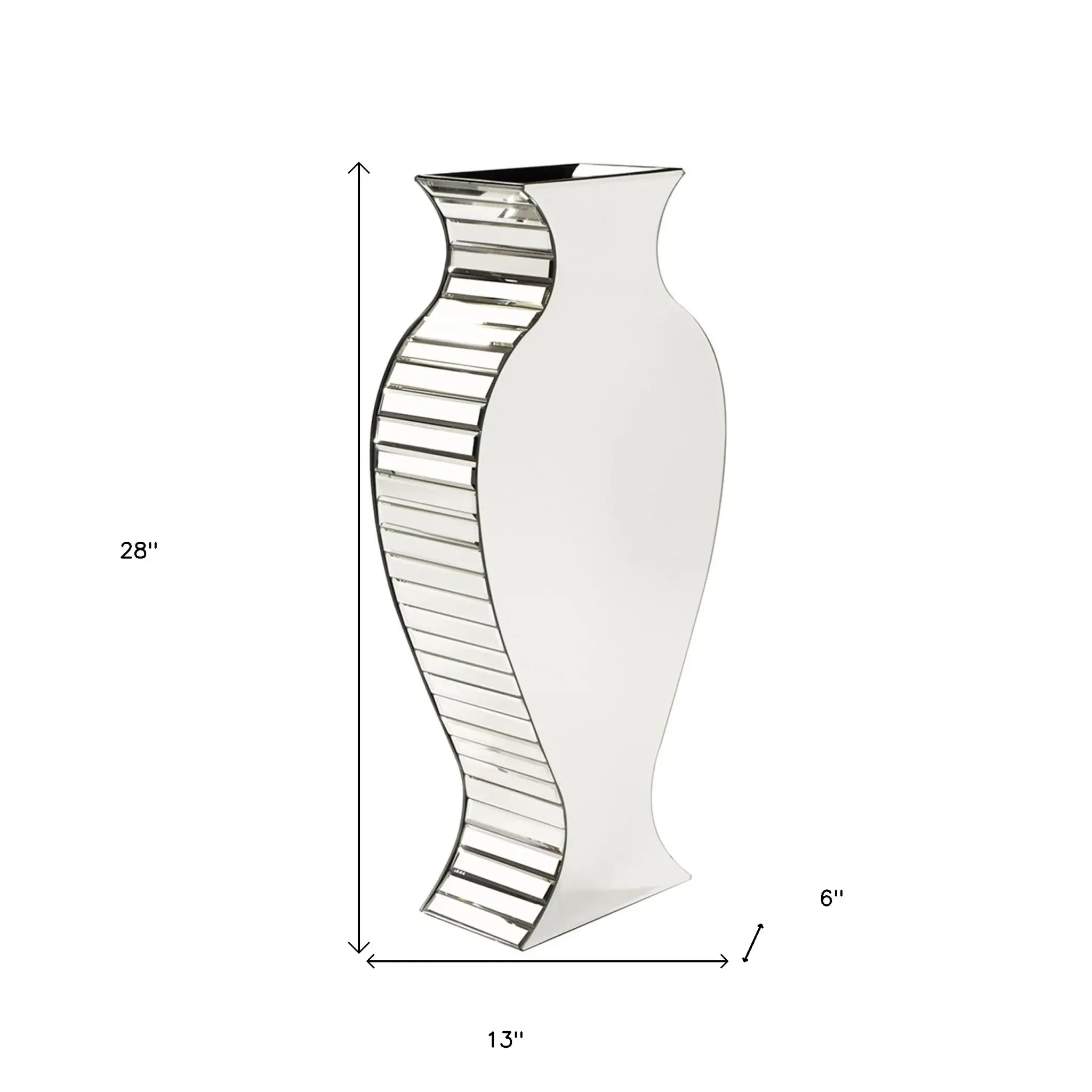 Curvy Art Deco Style Mirrored Vase - Image 8
