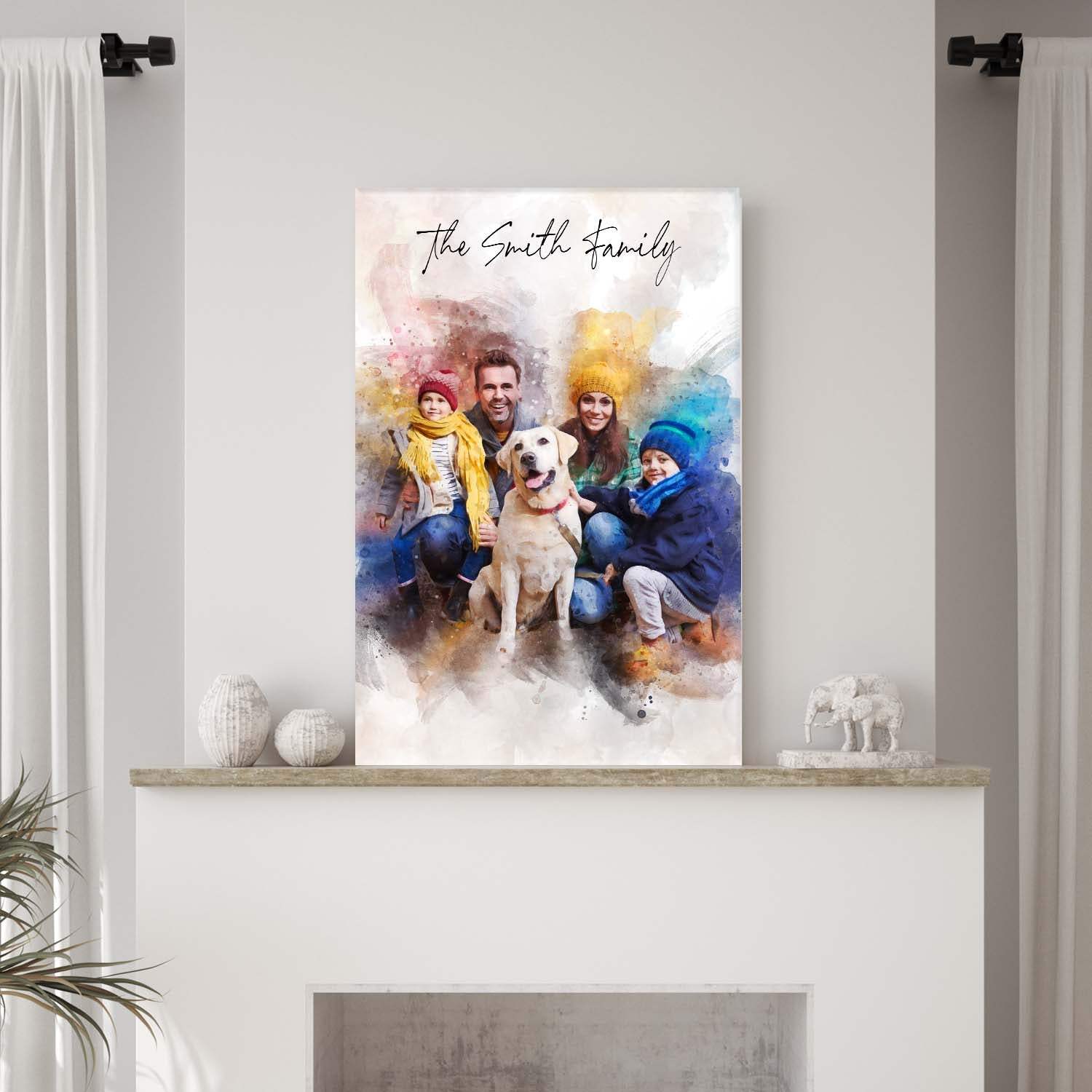Custom Family Watercolor Portrait II - Image 2