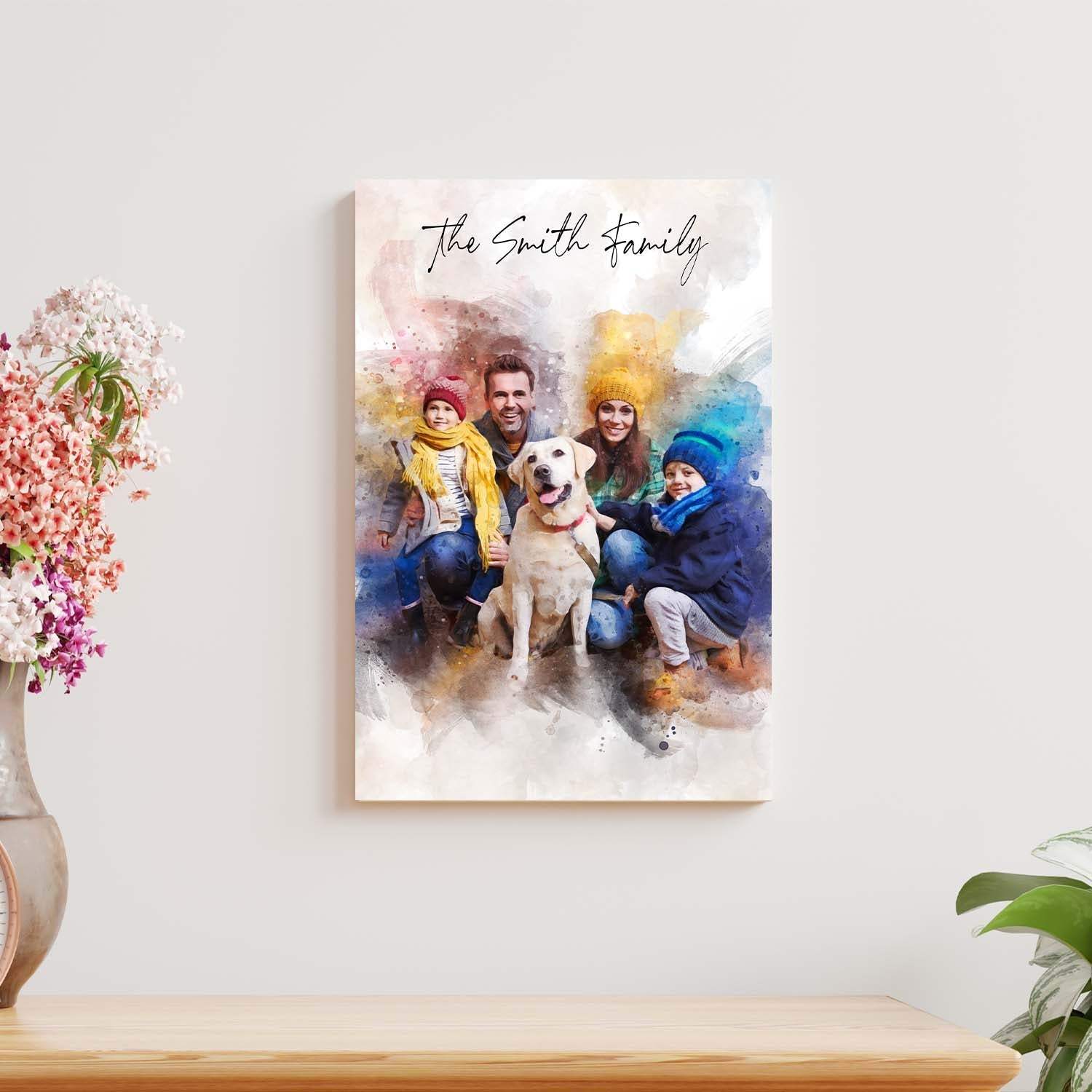 Custom Family Watercolor Portrait II - Image 3