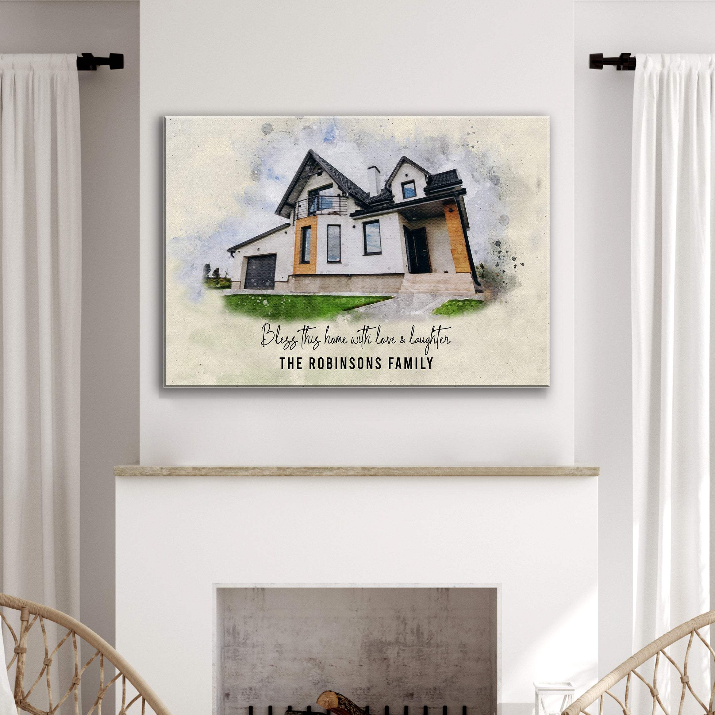 Custom House Watercolor Portrait - Image 2