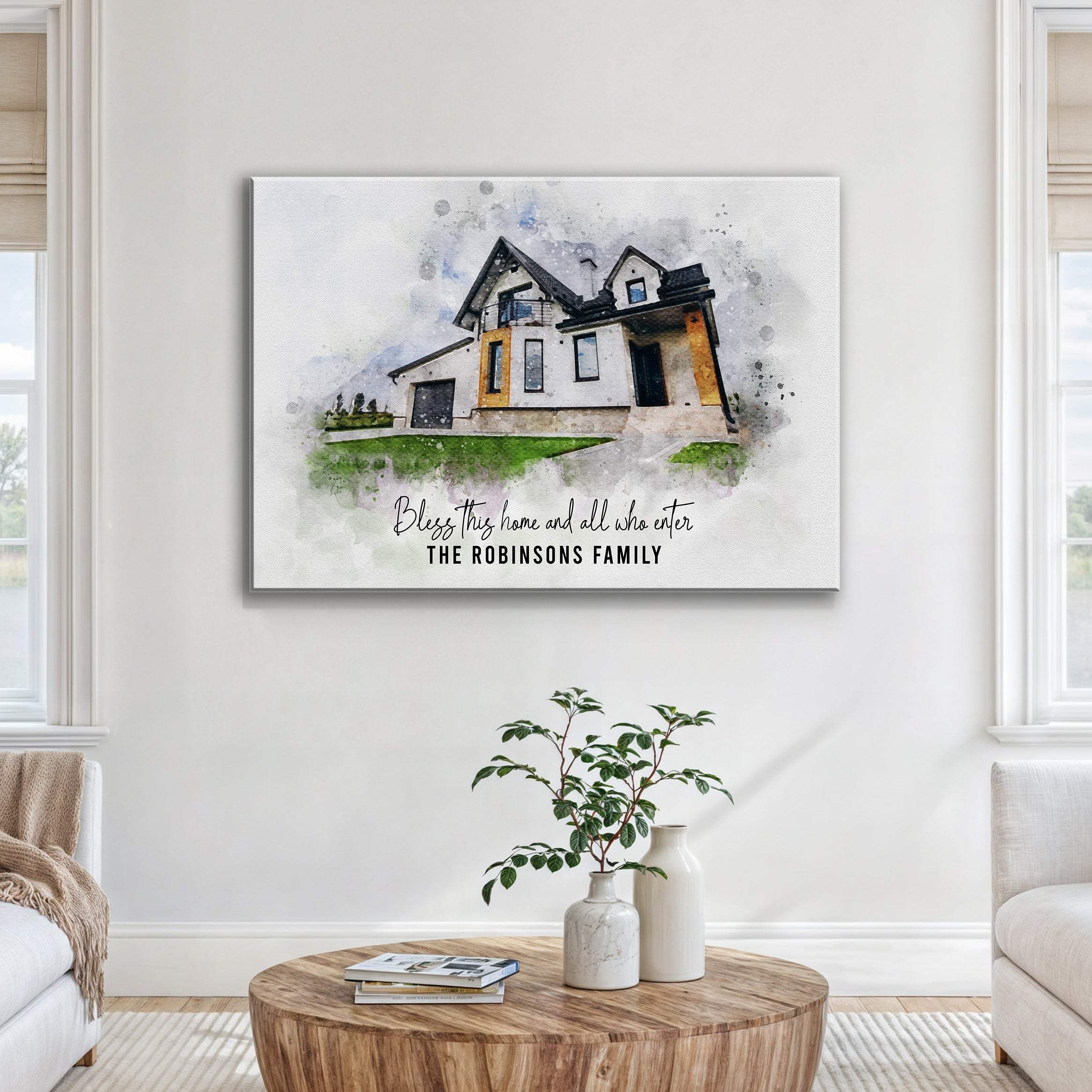 Custom House Watercolor Portrait - Image 3
