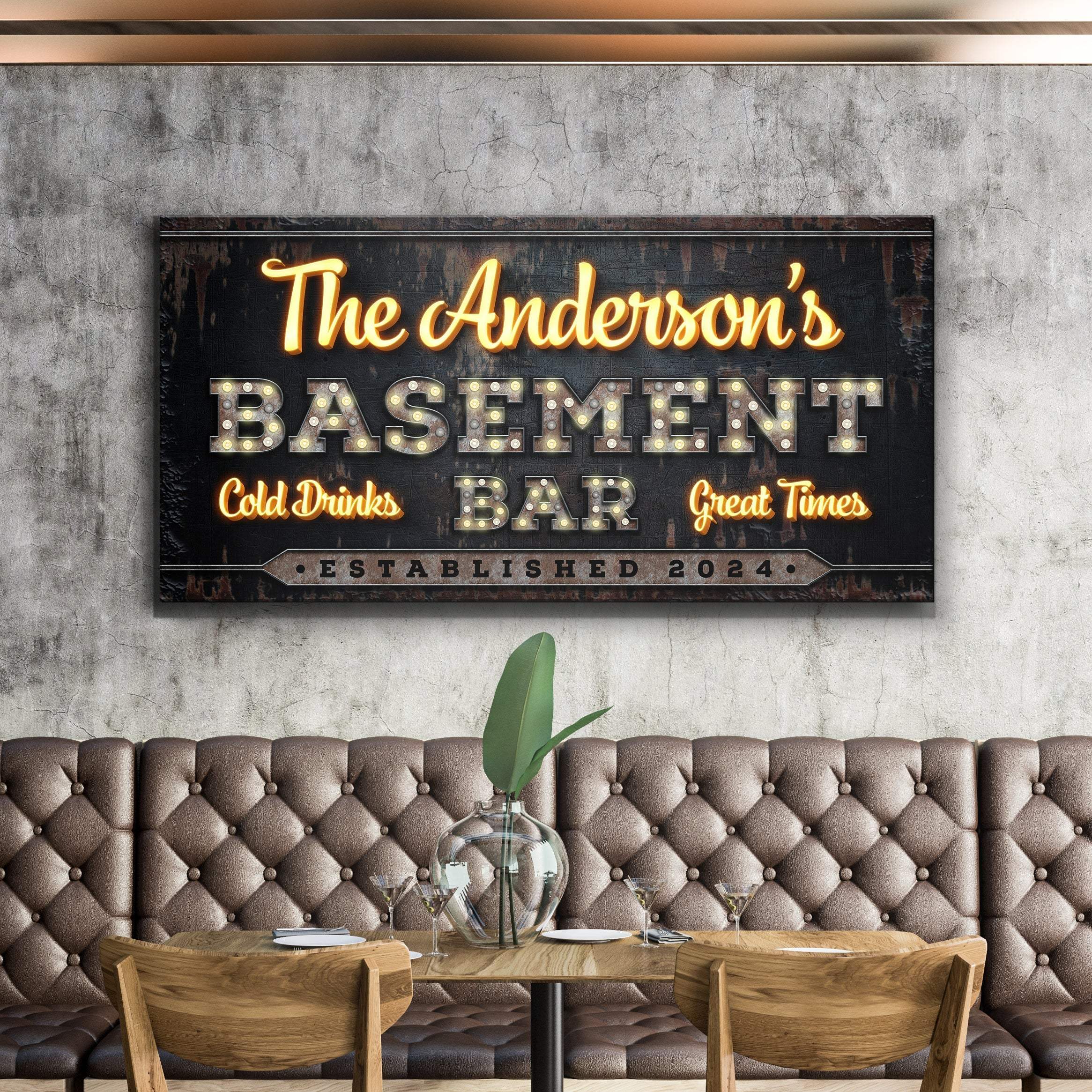 Custom Vintage Rust Basement Bar Sign III - Image 3