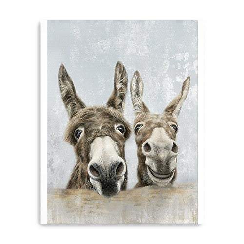 Cute Donkeys Canvas Unframed Print Wall Art - Image 2