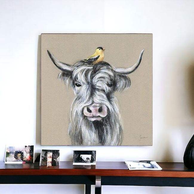 Cute Highland Cow Unframed Print Wall Art - Image 3