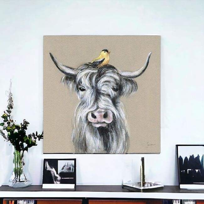 Cute Highland Cow Unframed Print Wall Art - Image 2