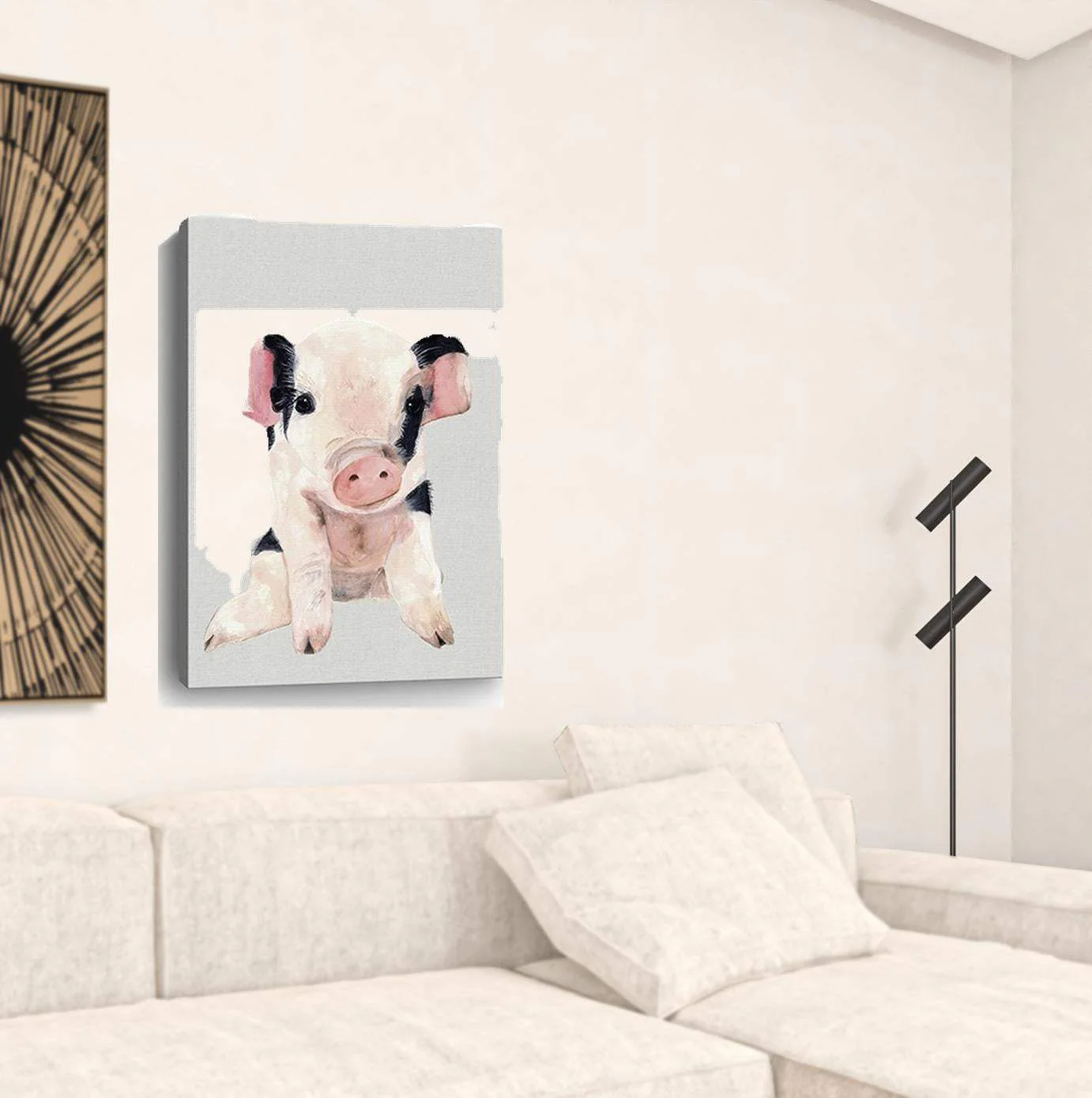 Cute Pink Piglet Unframed Print Wall Art - Image 3