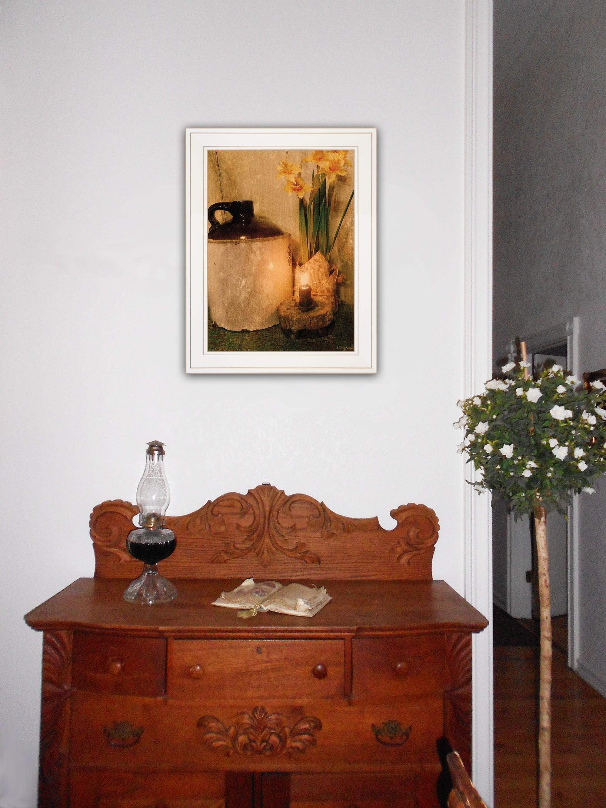 Daffodils 1 White Framed Print Wall Art - Image 4