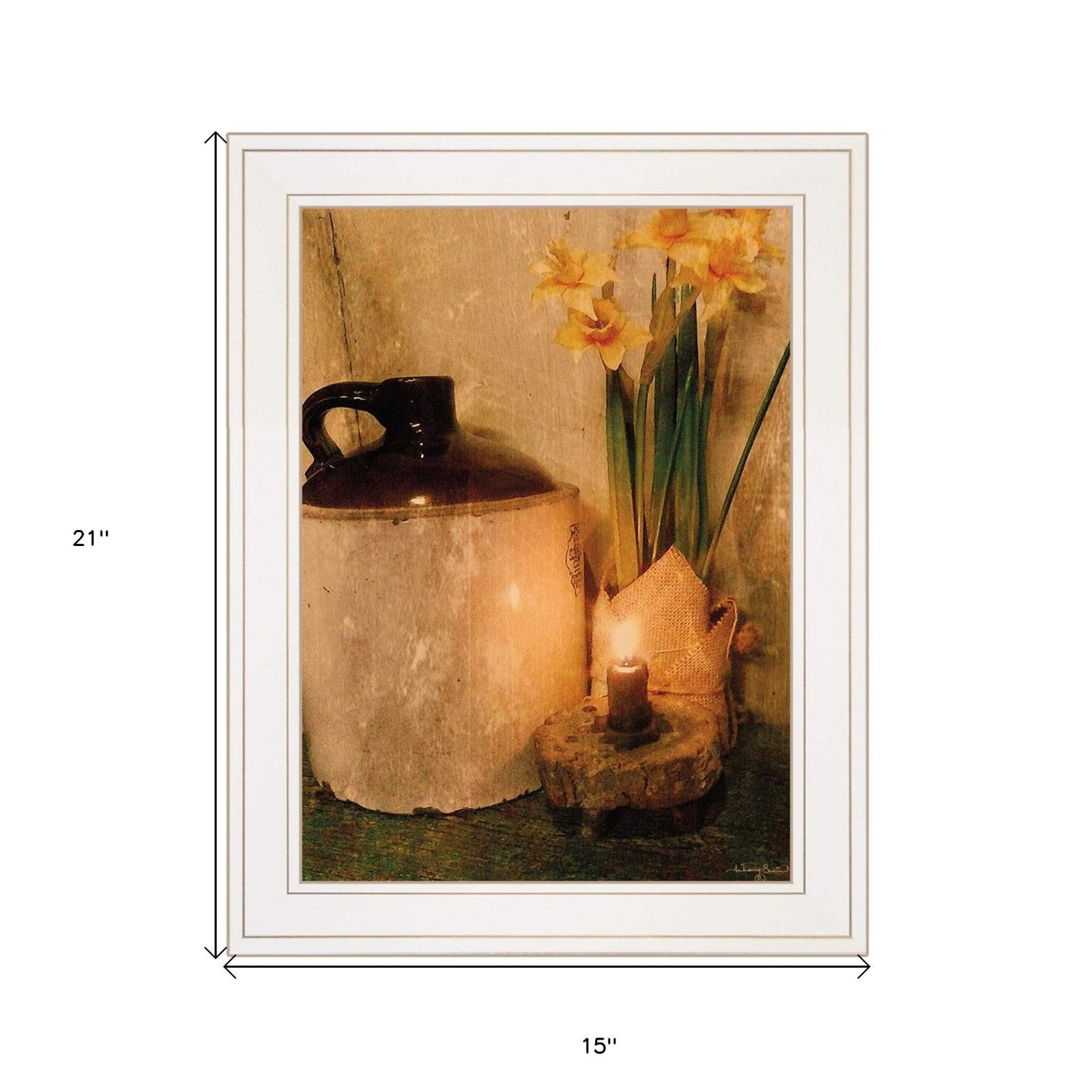 Daffodils 1 White Framed Print Wall Art - Image 5