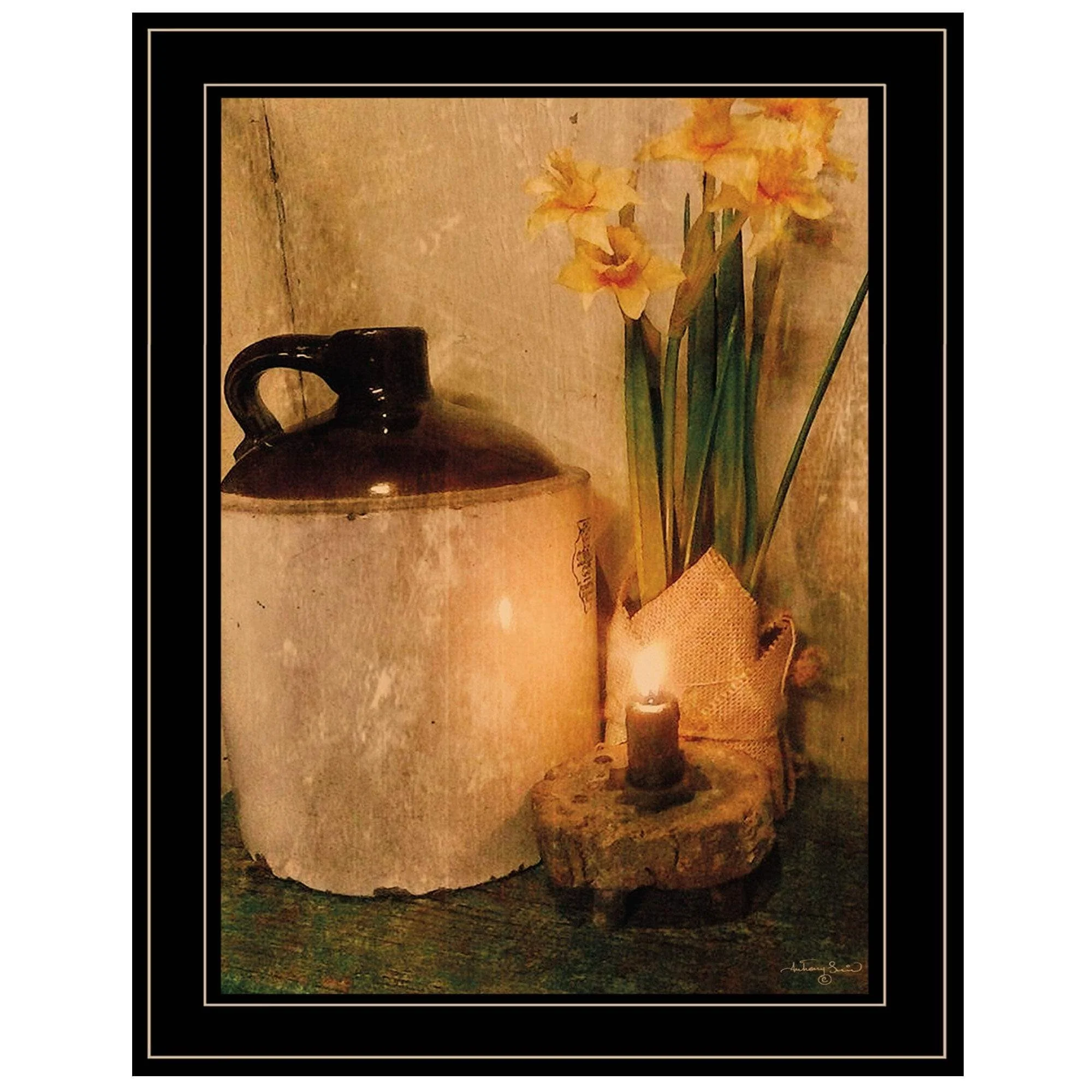 Daffodils 2 Black Framed Print Wall Art - Image 2