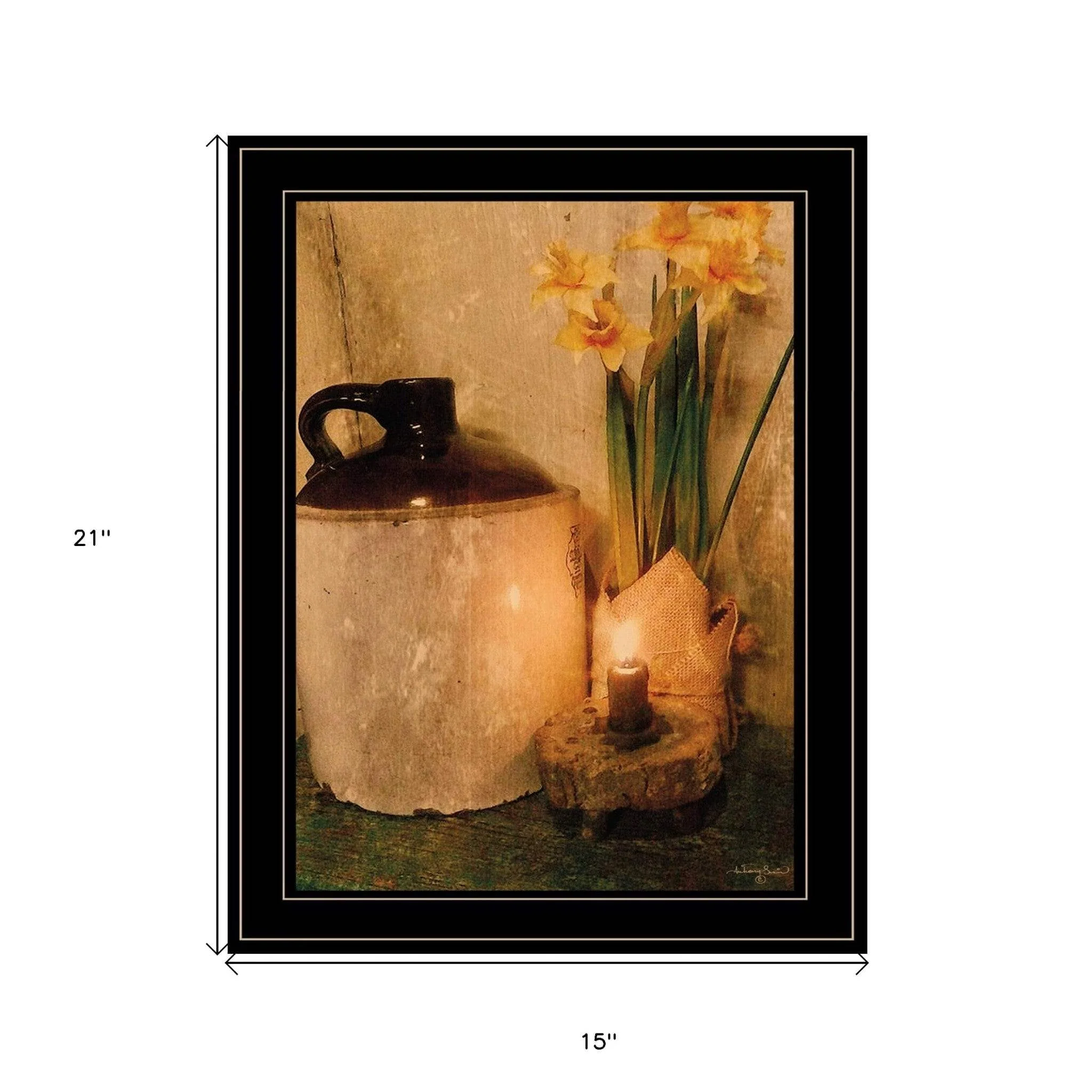 Daffodils 2 Black Framed Print Wall Art - Image 5
