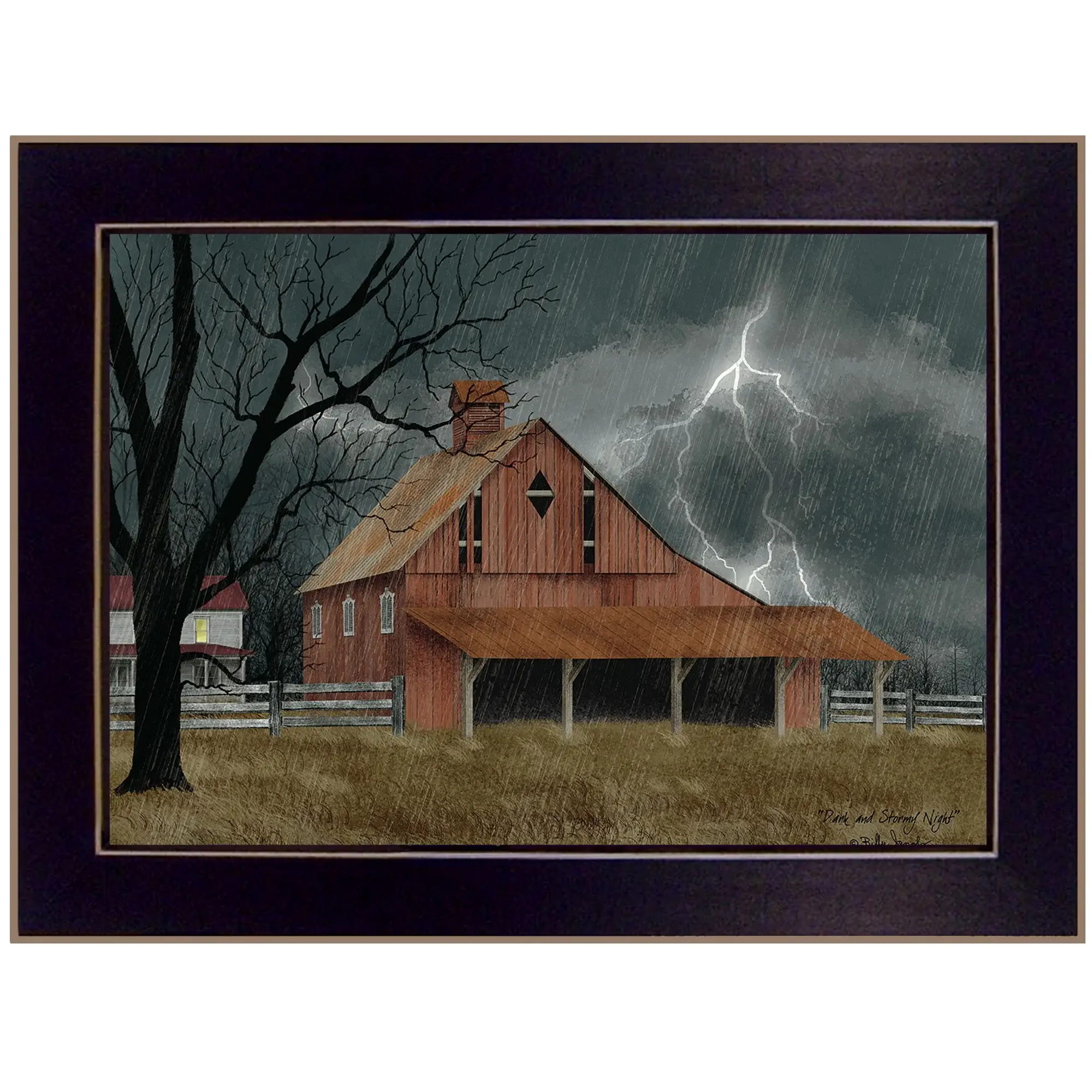 Dark and Stormy Night 1 Black Framed Print Wall Art - Image 2