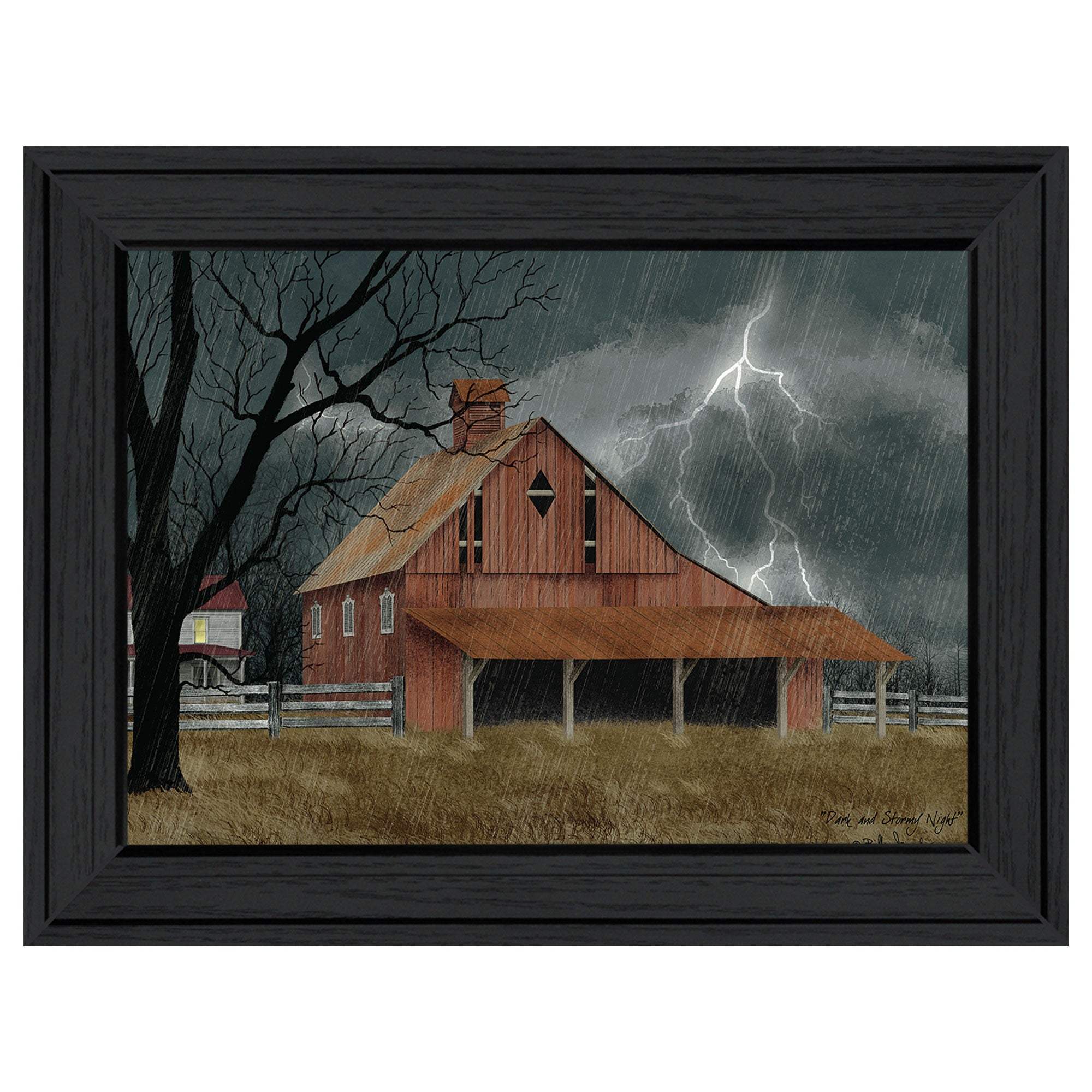 Dark and Stormy Night 3 Black Framed Print Wall Art - Image 2