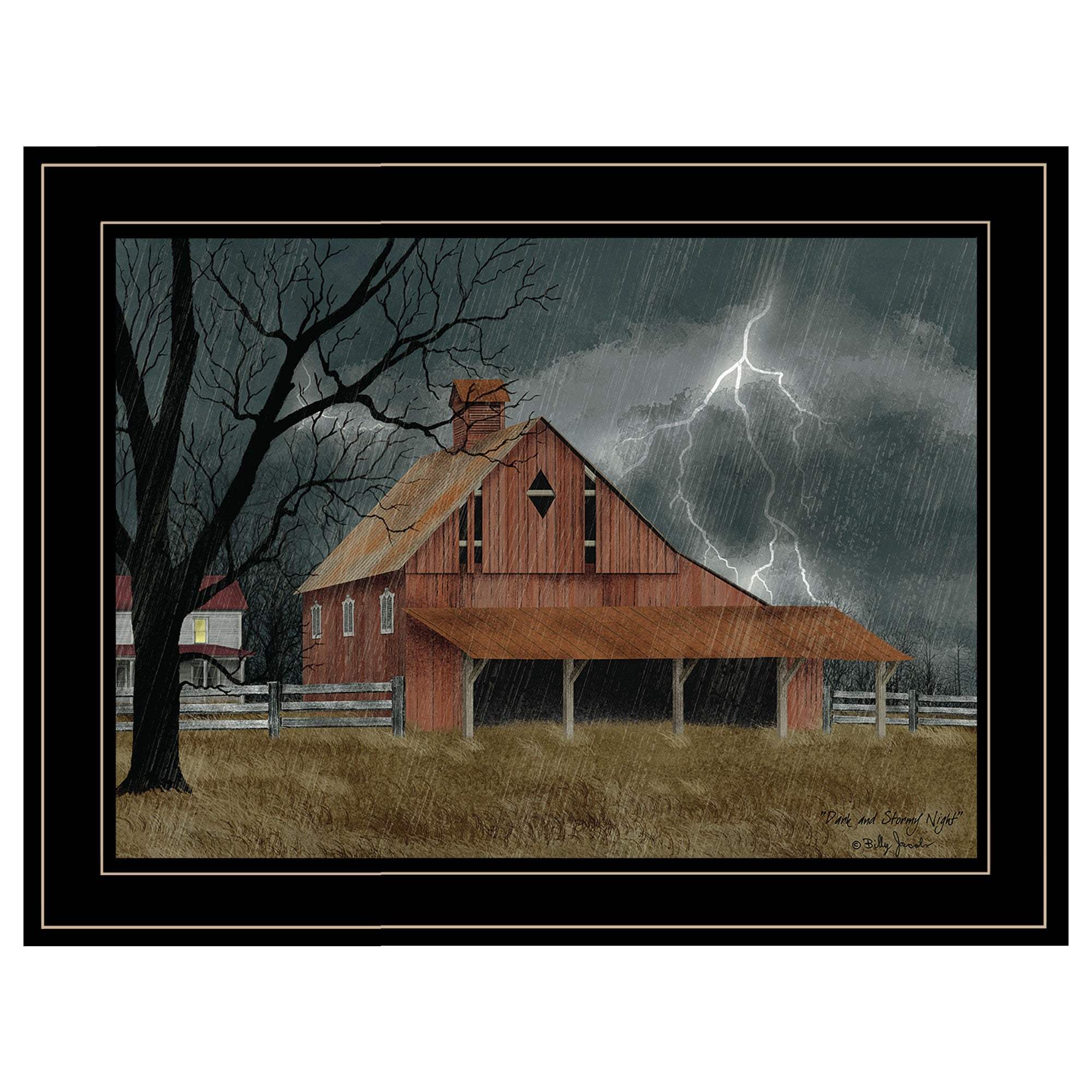 Dark and Stormy Night 4 Black Framed Print Wall Art - Image 2