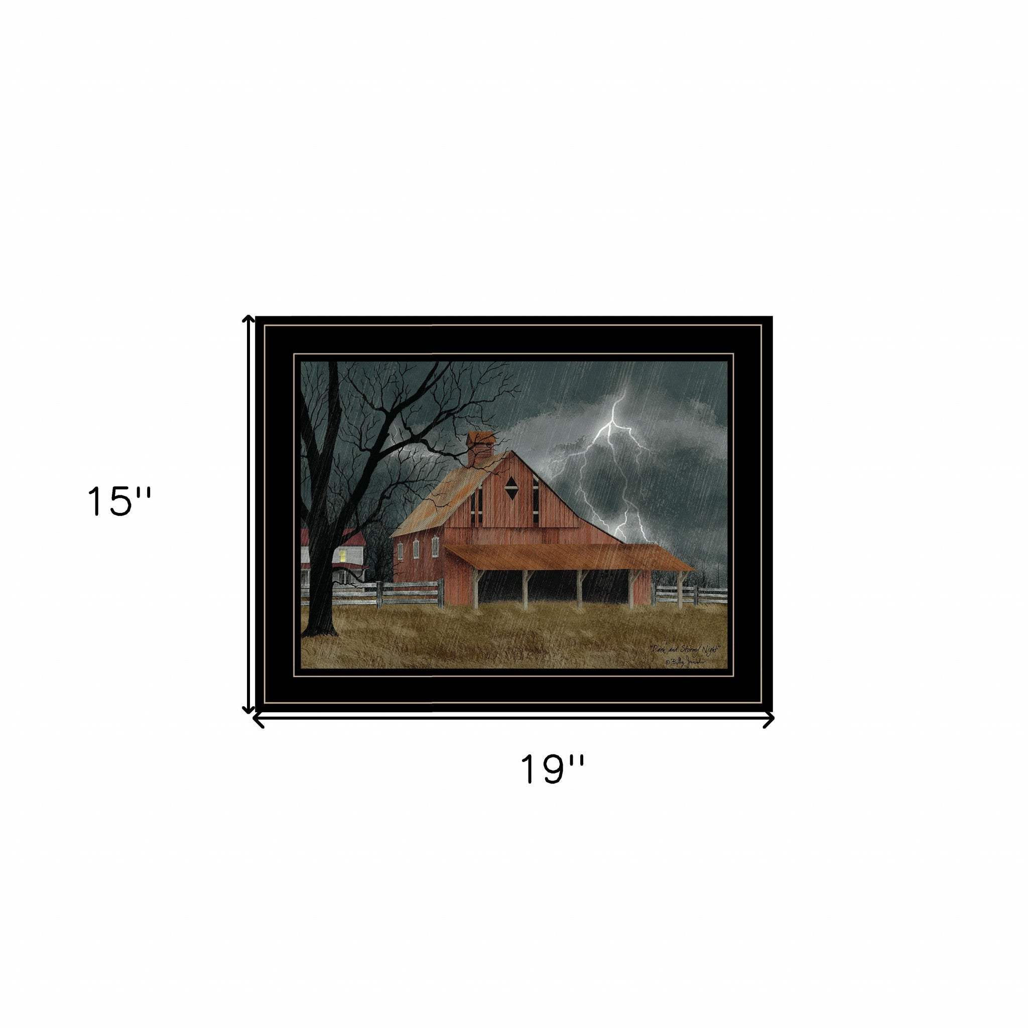 Dark and Stormy Night 4 Black Framed Print Wall Art - Image 5
