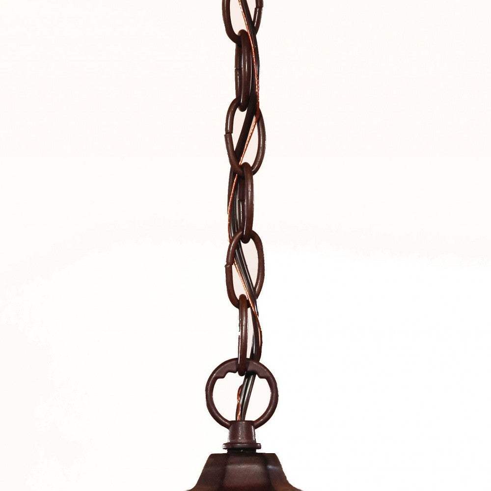 Dark Brown Domed Glass Lantern Hanging Light - Image 4