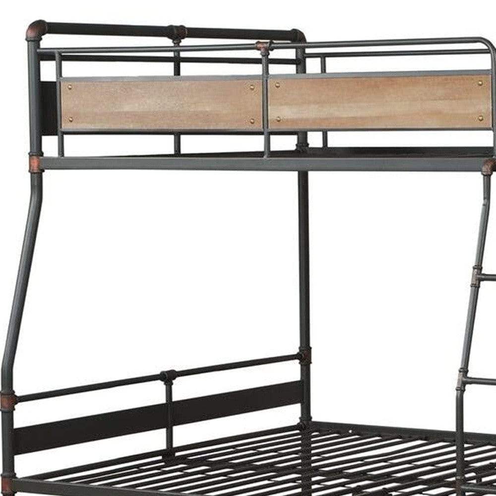 Dark Brown Full Industrial Metal Bunk Bed - Image 4