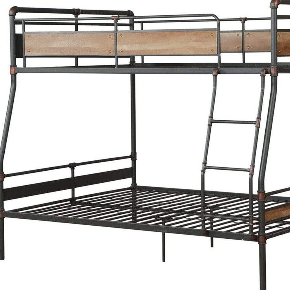 Dark Brown Full Industrial Metal Bunk Bed - Image 5