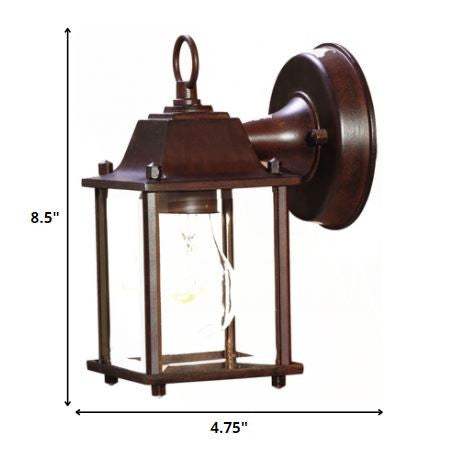 Dark Brown Hanging Glass Lantern Wall Light - Image 6