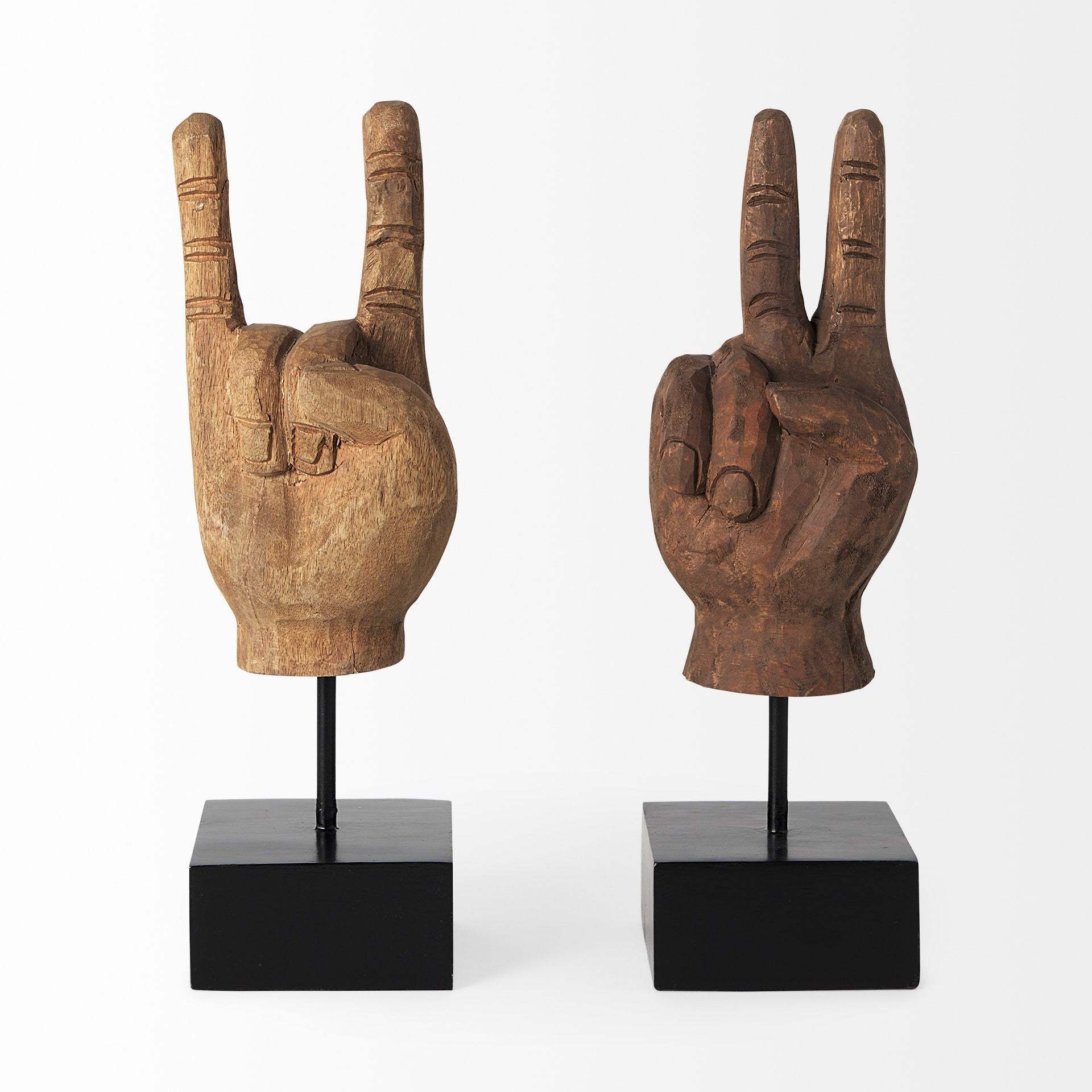Dark Brown Wooden Peace Sign Decor Piece - Image 6