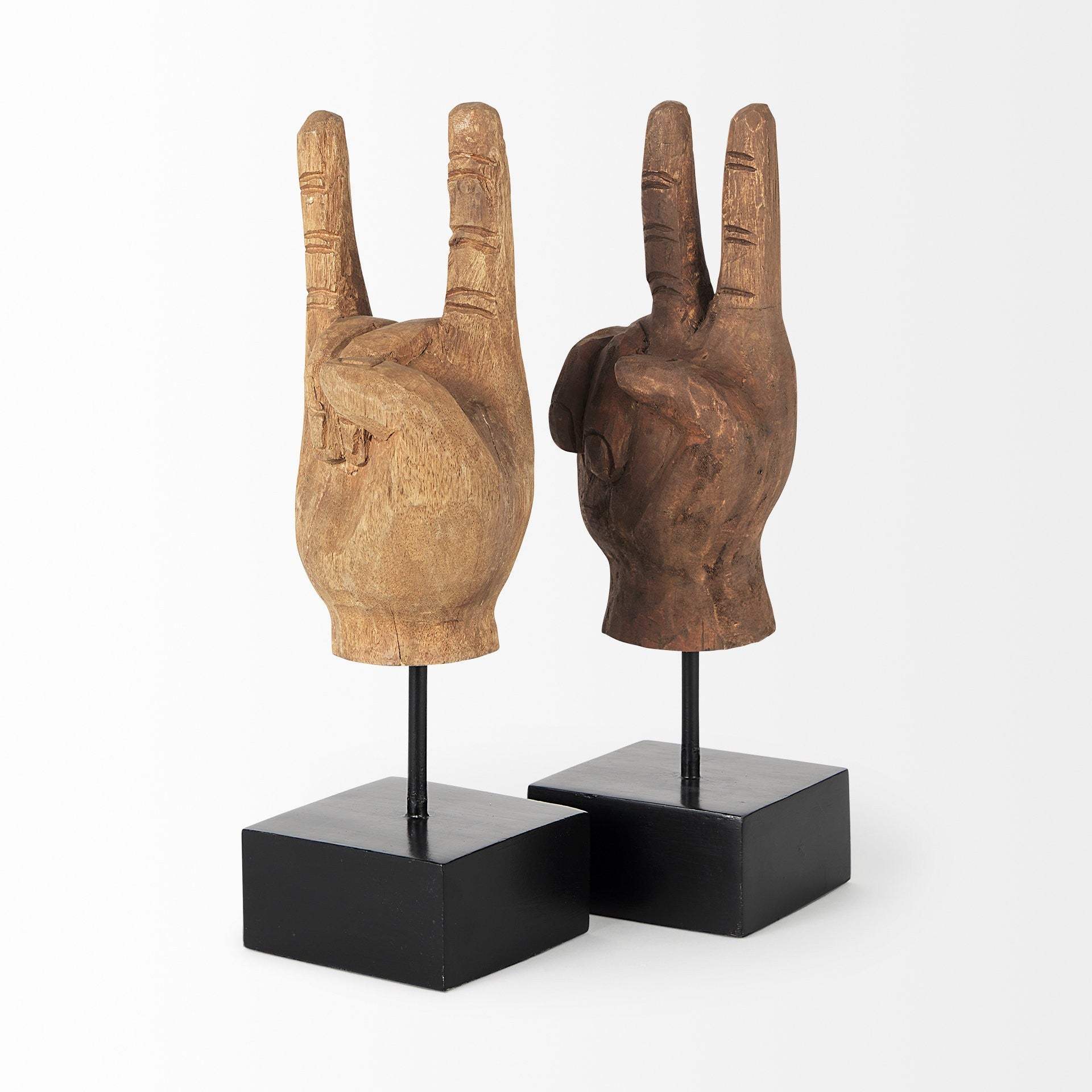 Dark Brown Wooden Peace Sign Decor Piece - Image 7