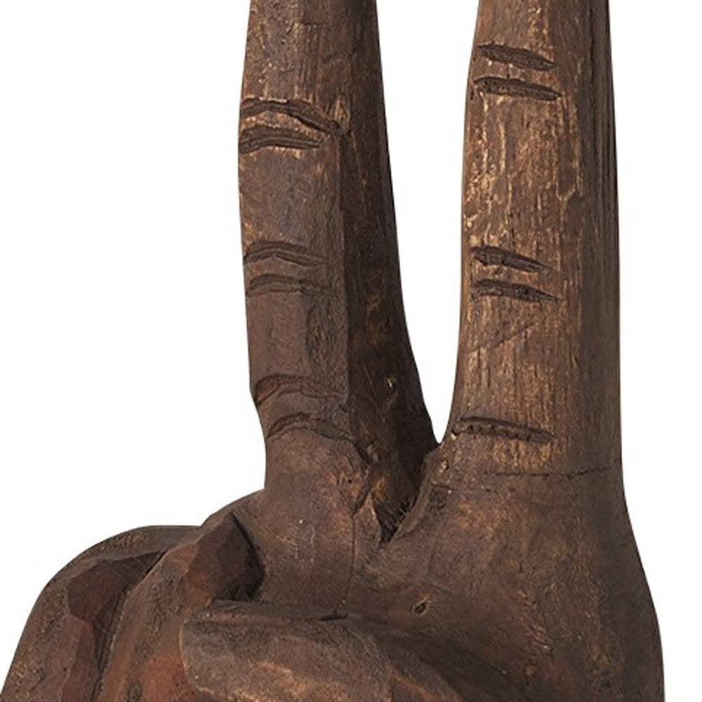 Dark Brown Wooden Peace Sign Decor Piece - Image 9