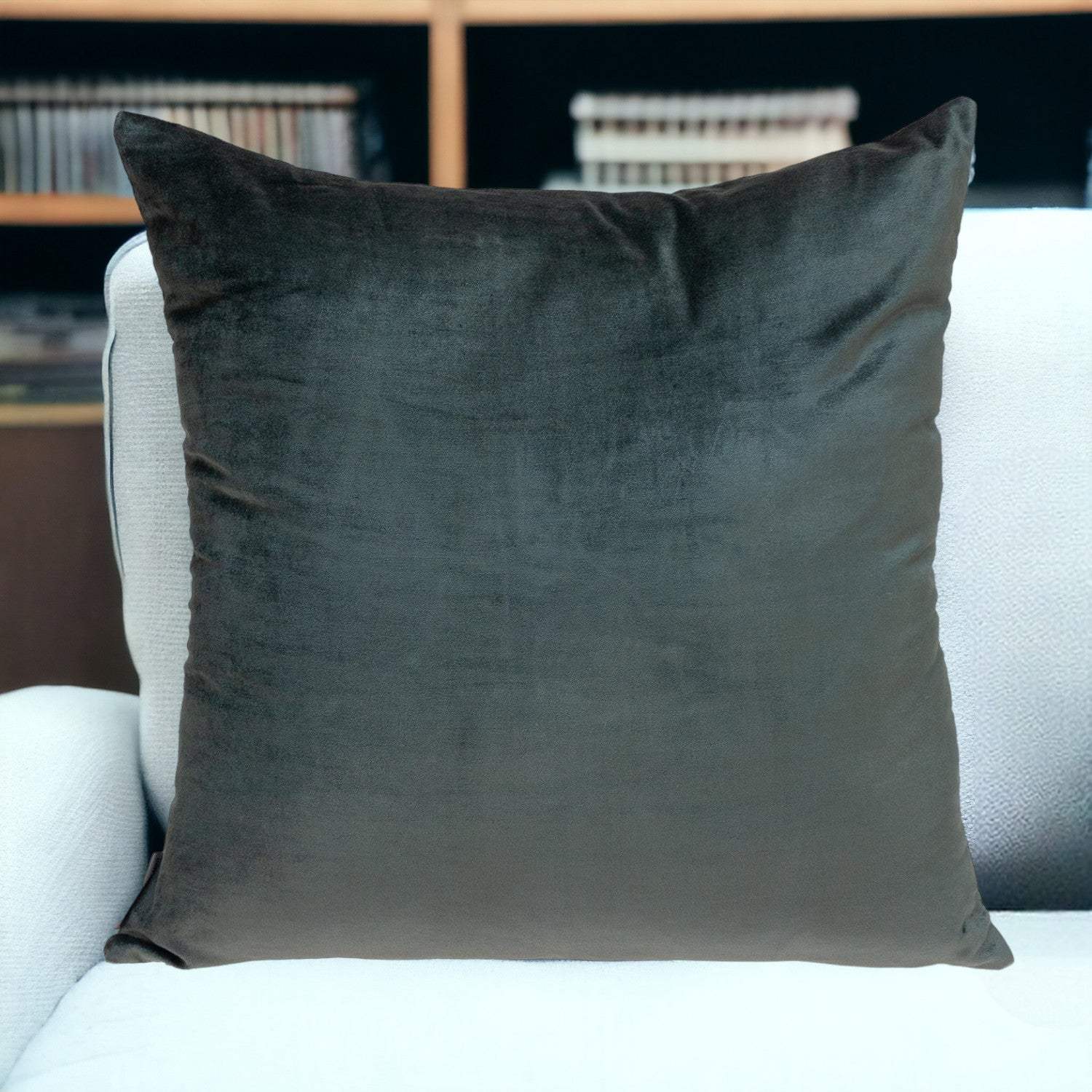 Dark Gray and Pink Dual Solid Color Reversible Throw Pillow - Image 2