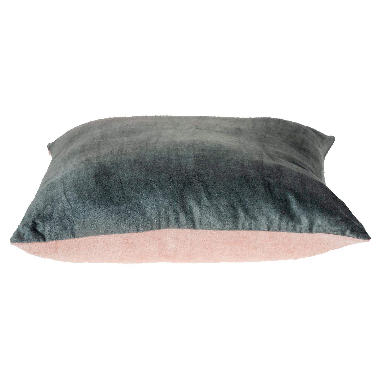 Dark Gray and Pink Dual Solid Color Reversible Throw Pillow - Image 5