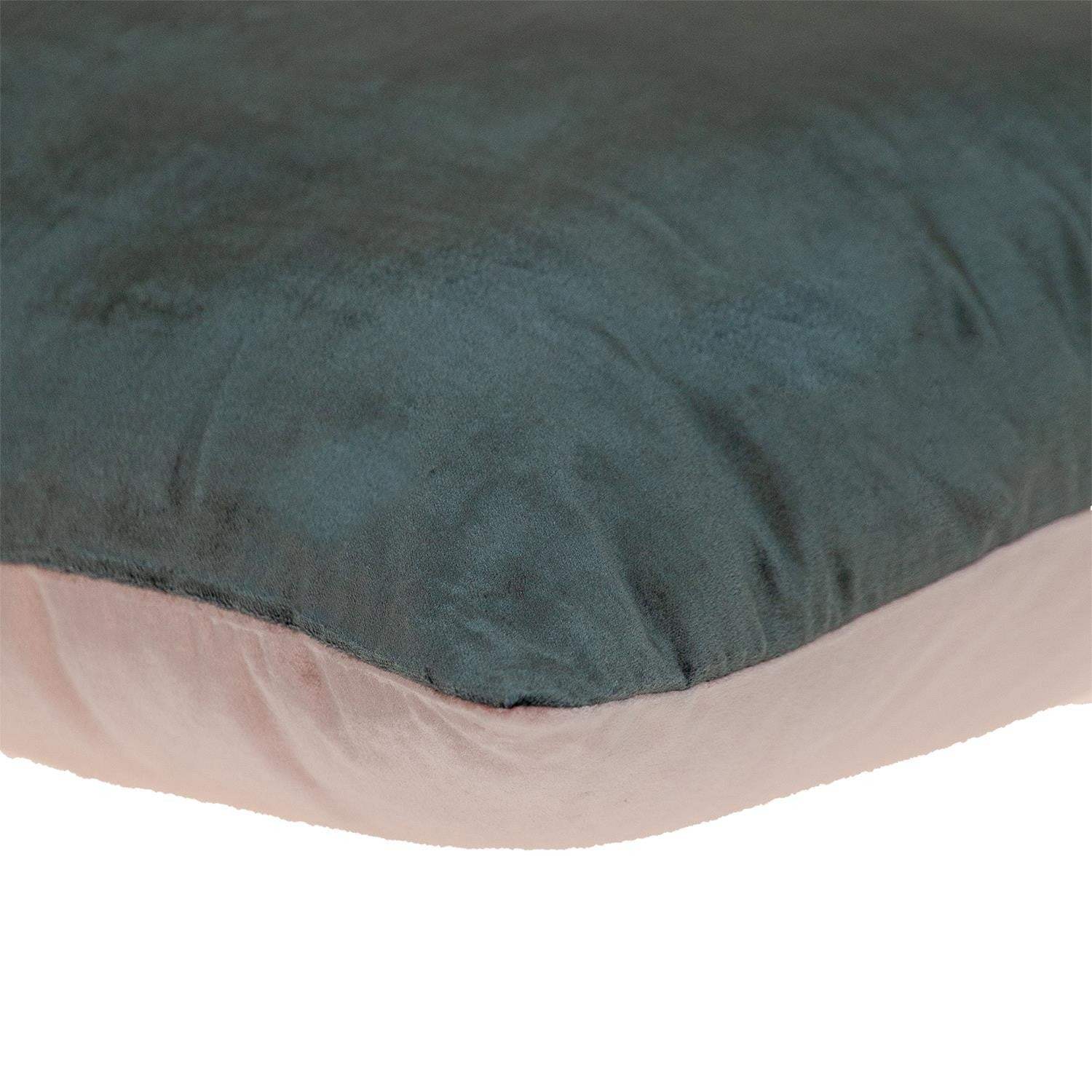 Dark Gray and Pink Dual Solid Color Reversible Throw Pillow - Image 6